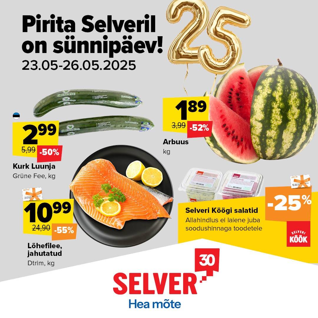 Pirita Selveri sünnipäevapakkumised