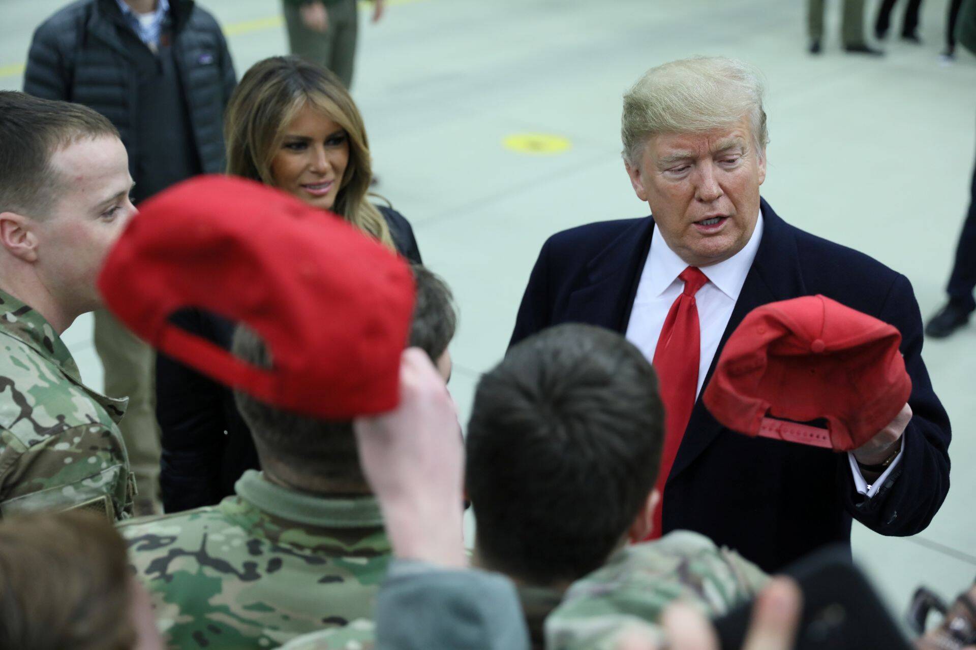 USA president Donald Trump külastamas Ramsteini õhuväebaasi Saksamaal 27. detsembril 2018.