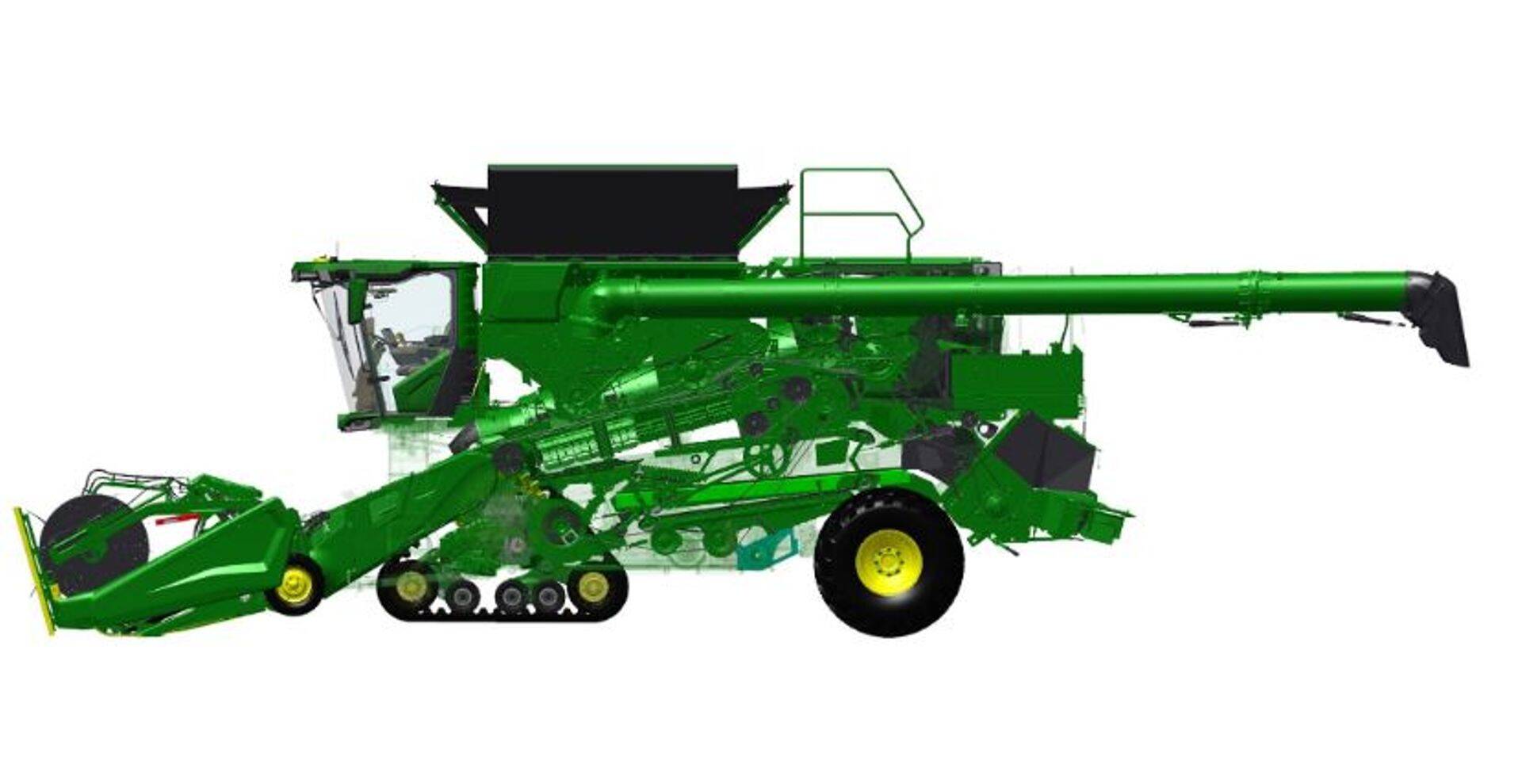 John Deere on uuendanud kõiki kombaini töös oluliseid organeid ja funktsionaalseid alasid.