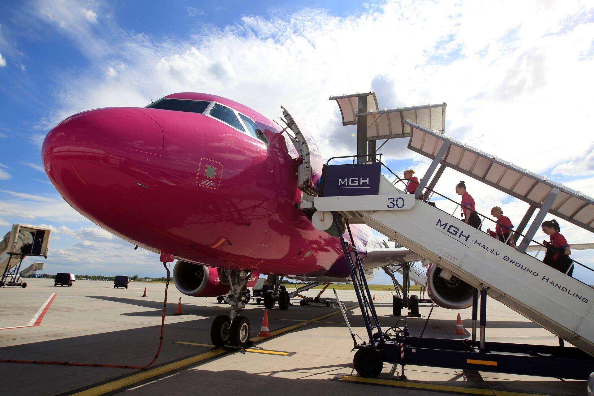 Wizzairi lennuk Budapestis.