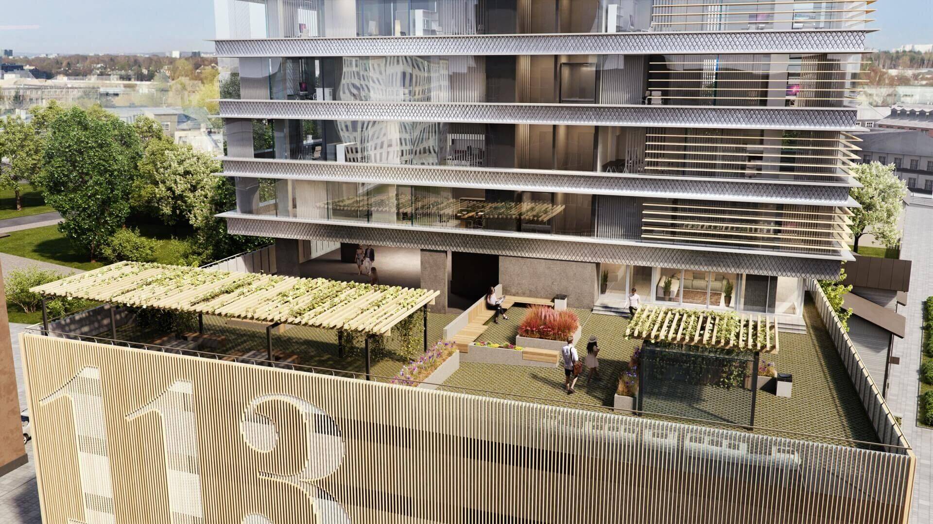 Первый в Эстонии высотный «зелёный» дом  Büroo 113. Эскиз