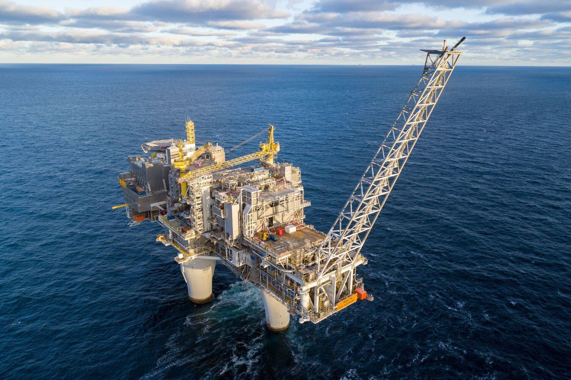 Буровая установка Equinor на нефтяном месторождении Troll в Северном море.
