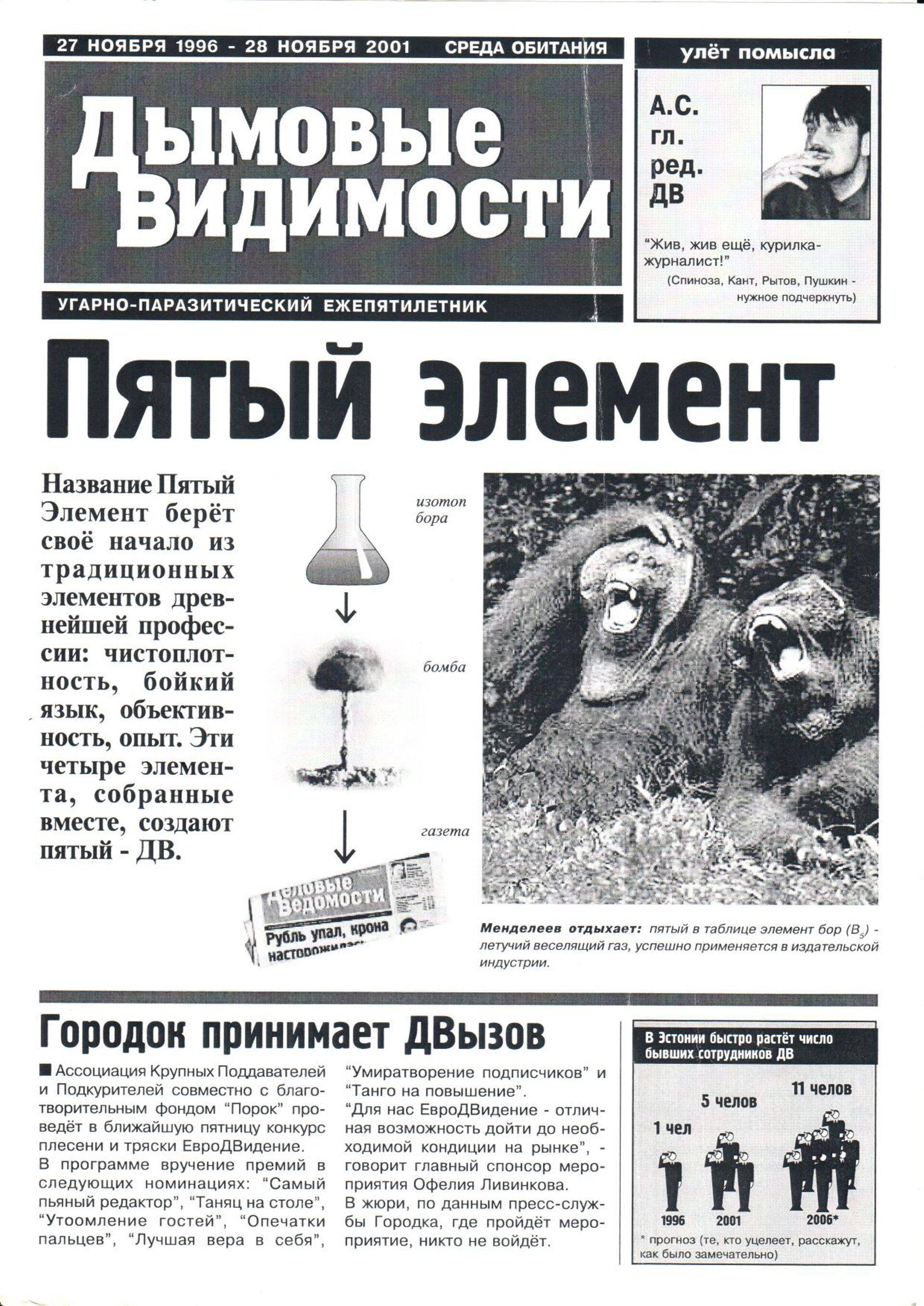 Первая полоса «Дымовых видимостей».