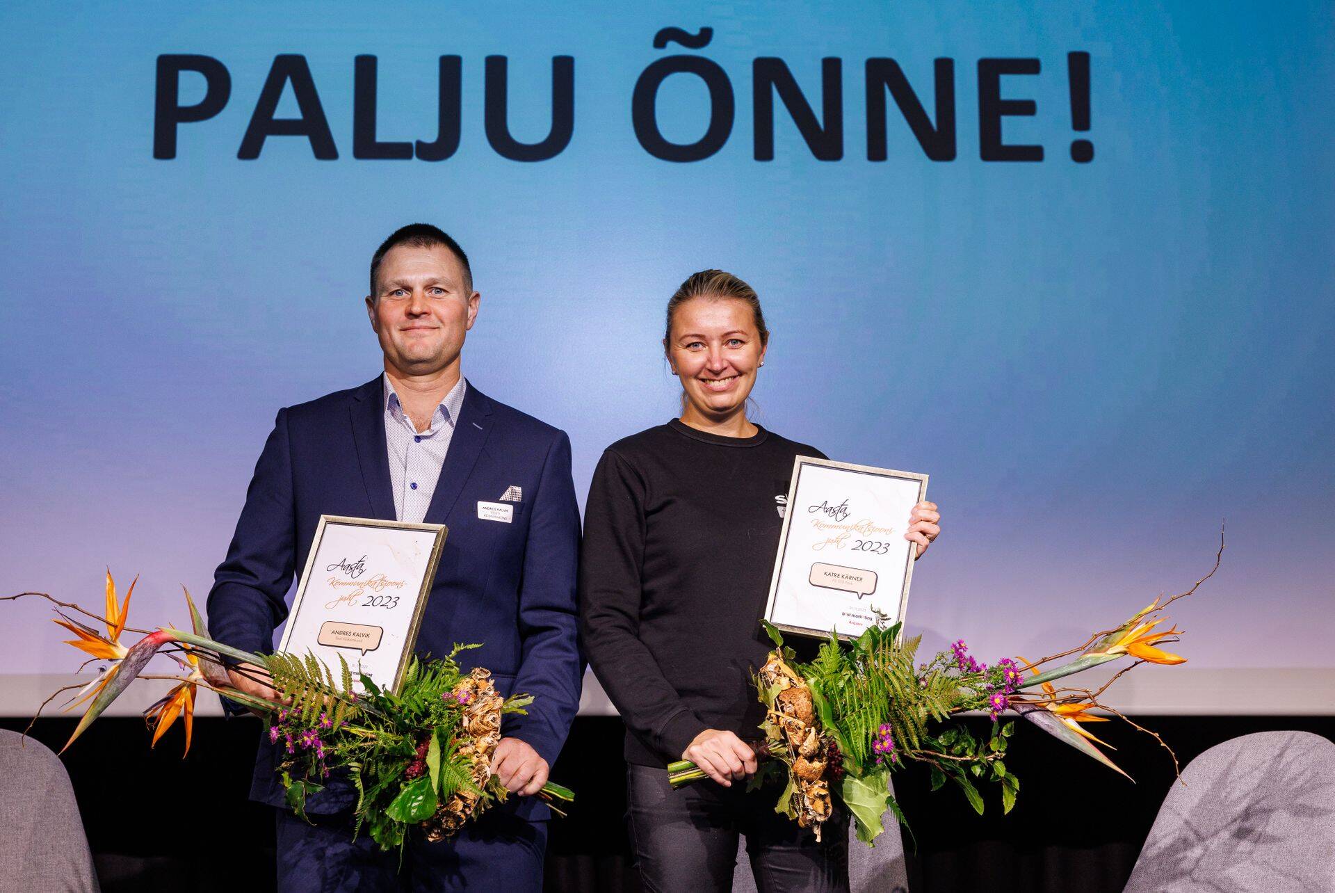 2023. aasta parimad kommunikatsioonijuhid olid Andres Kalvik (Keskerakond) ja Katre Kärner (SEB Pank).