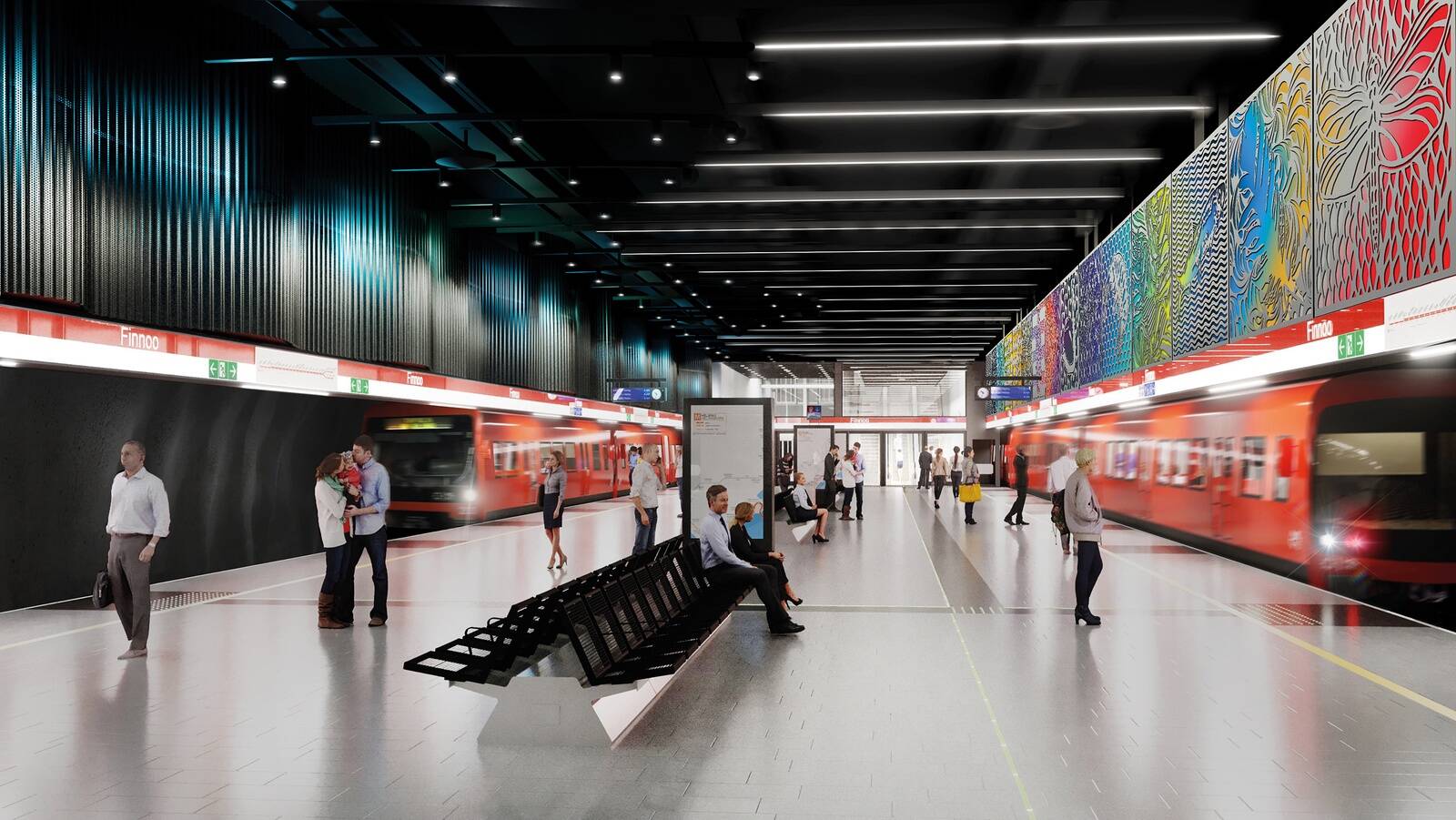Finnoo metroojaam, esialgne eskiis, Pilt: Länsimetro