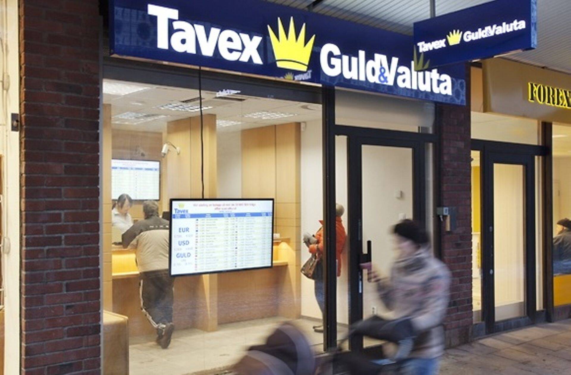 Tavexi valuutavahetuspunkt Rootsis kaubanduskeskuses.