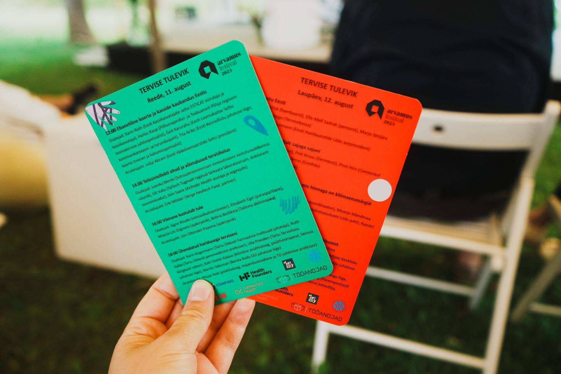 Arvamusfestivali 2023 tervise tuleviku ala kavalehed.