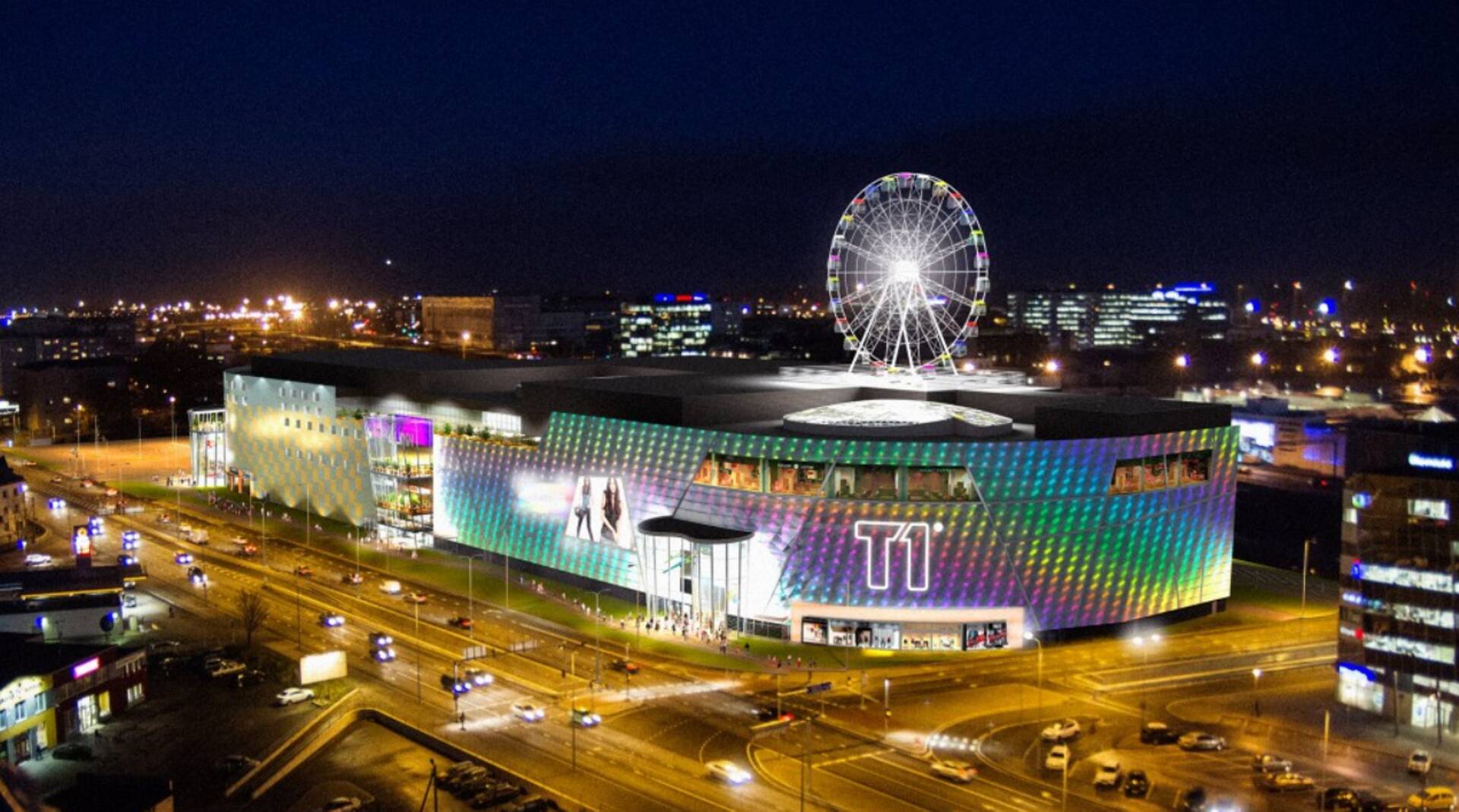 T1 kaubanduskeskuse katusele tuleb uhke vaateratas.