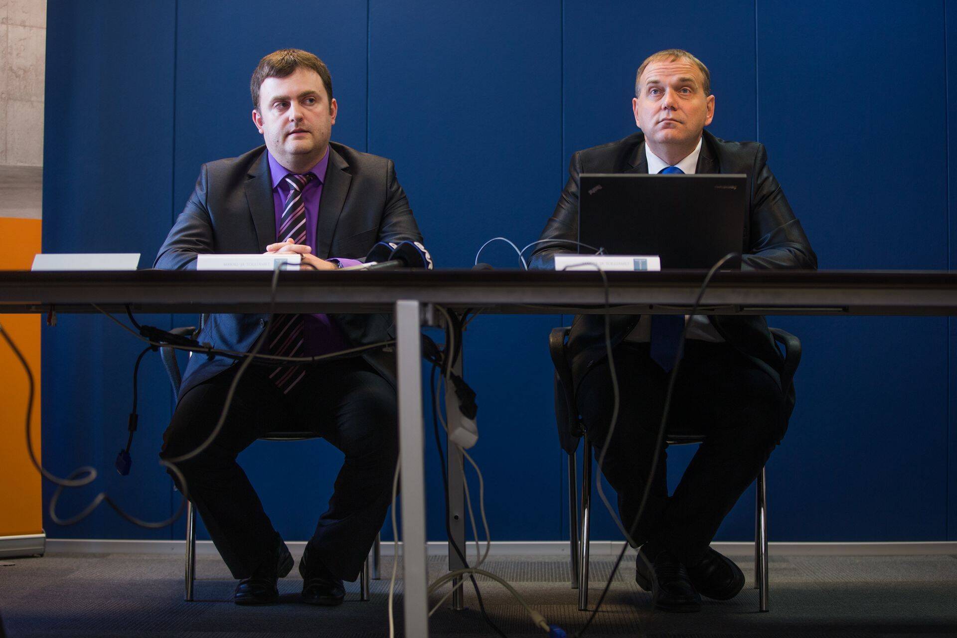 Maksu- ja tolliameti teenindusosakonna juhataja Rivo Reitmann ja teenindusosakonna juhtivspetsialist Hannes Udde