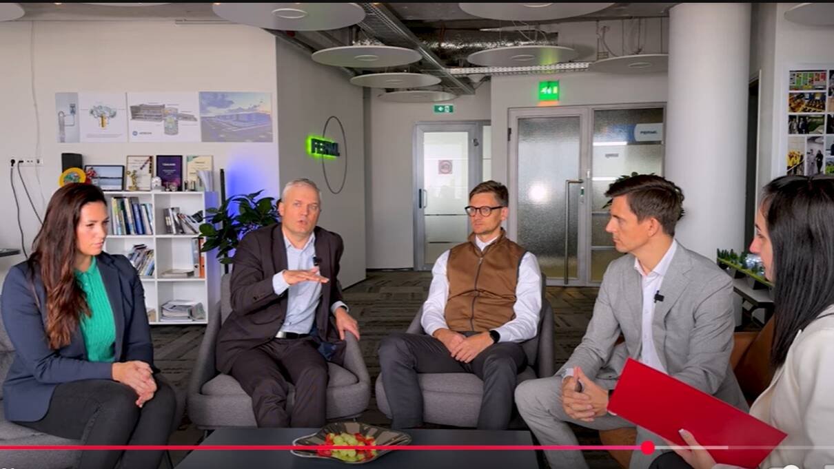 Fermi Energia juhatuse liikmed (vasakult): keskkonnajuht Diana Revjako, juhatuse esimees Kalev Kallemets, tehnoloogiajuht Marti Jeltsov, juhatuse liige Henri Ormus.