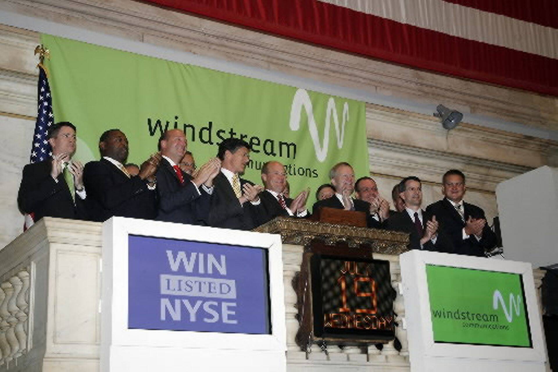 Windstream Holdingsi esindajad New Yorgi börsi kauplemispäeva avamas