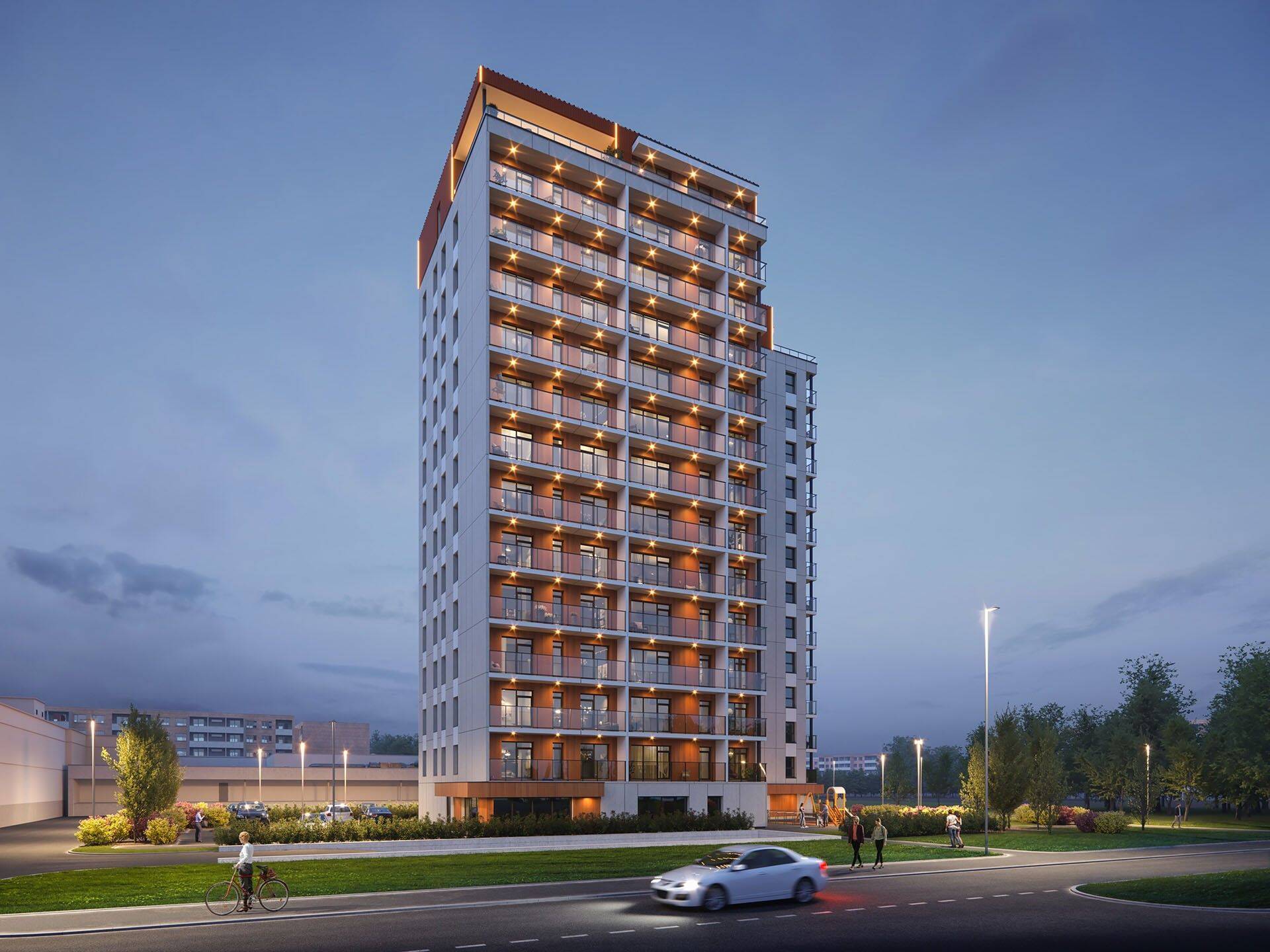 Harku järve äärde kerkiv kortermaja.