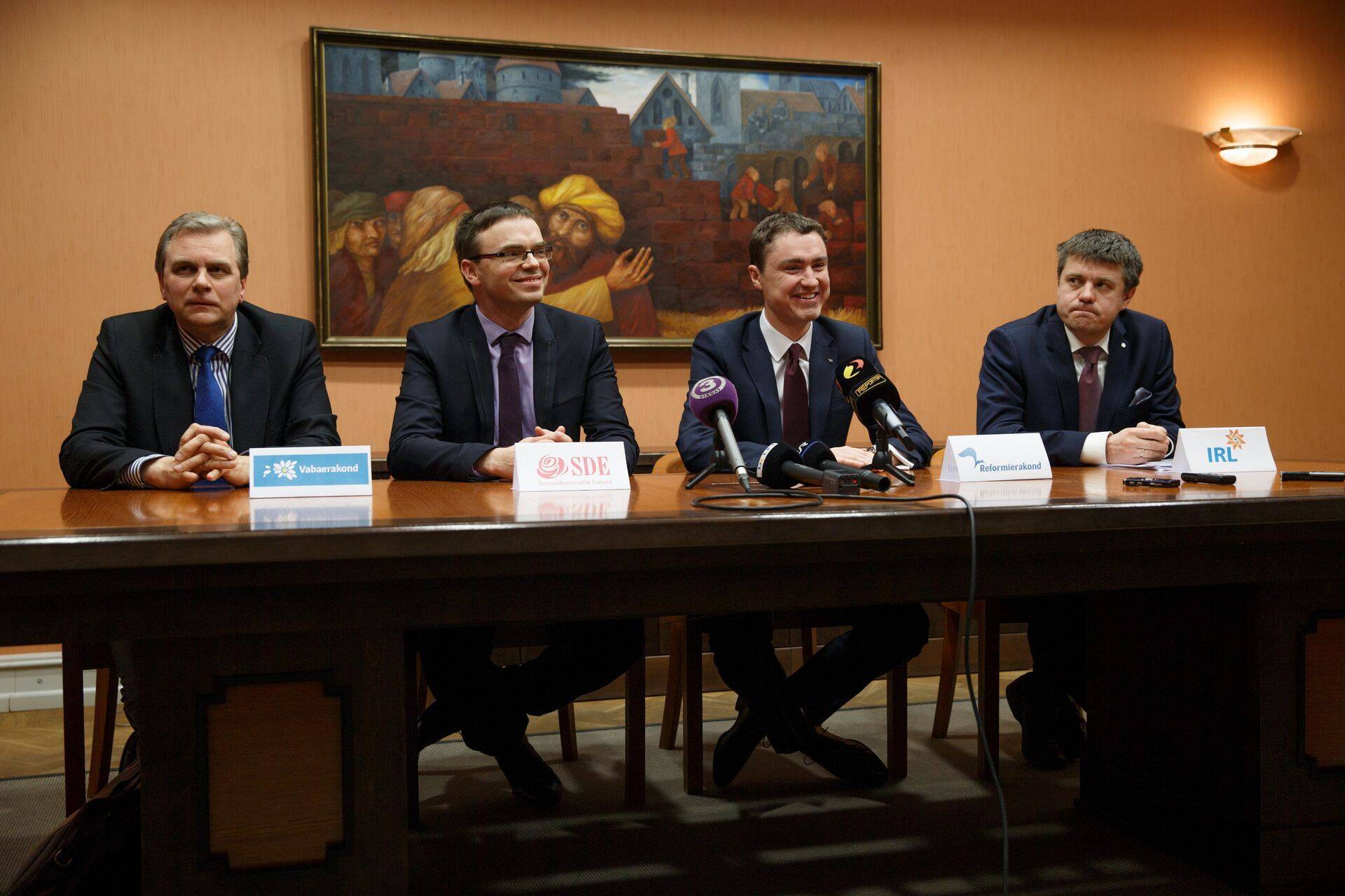 Andres Herkel (Vabaerakond), Sven Mikser (SDE), Taavi Rõivas (Reformierakond), Urmas Reinsalu (IRL)