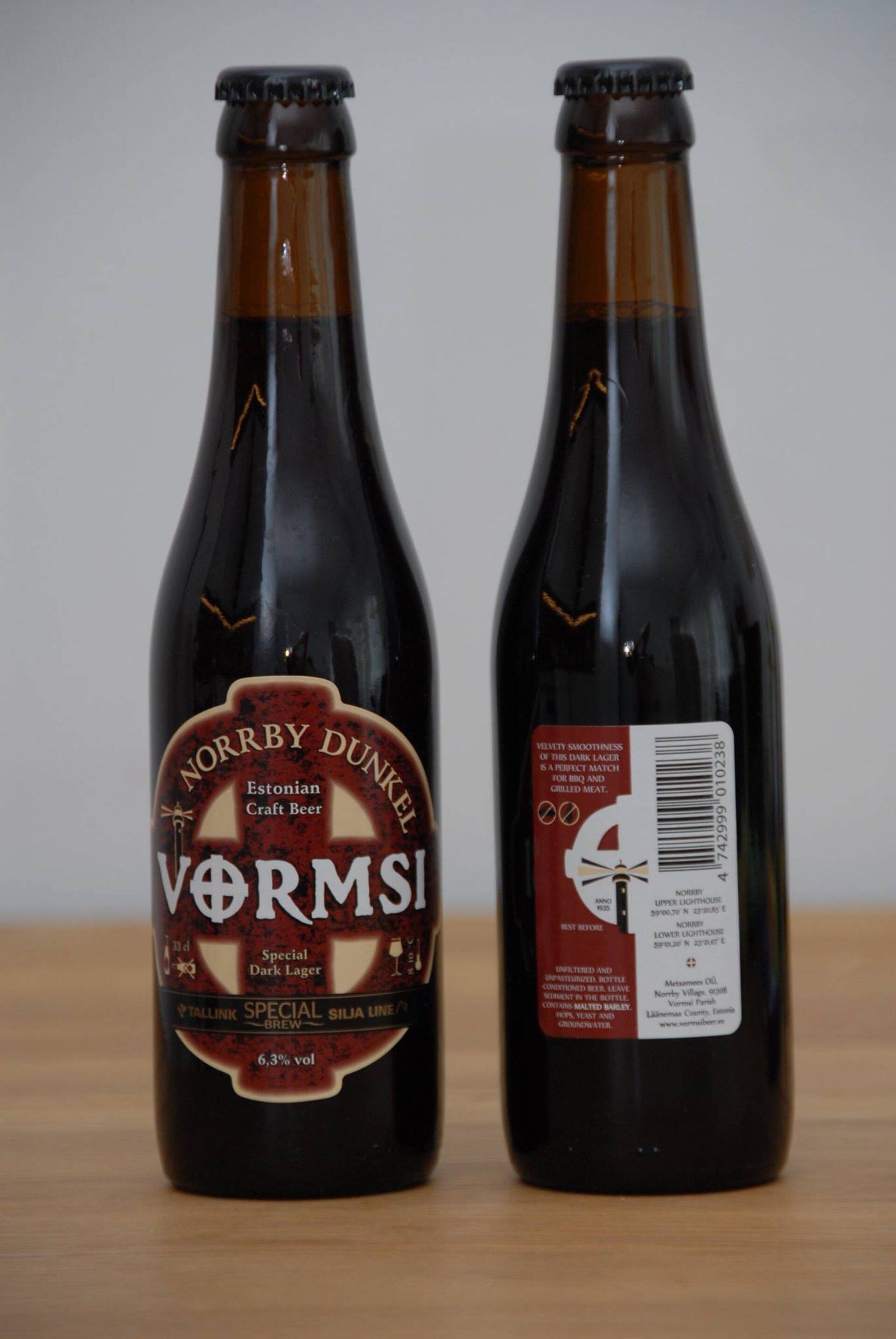 Tallinki ja Silja laevade ametlik laevaõlu Norrby Dunkel, mida toodab Vormsi Õlu.