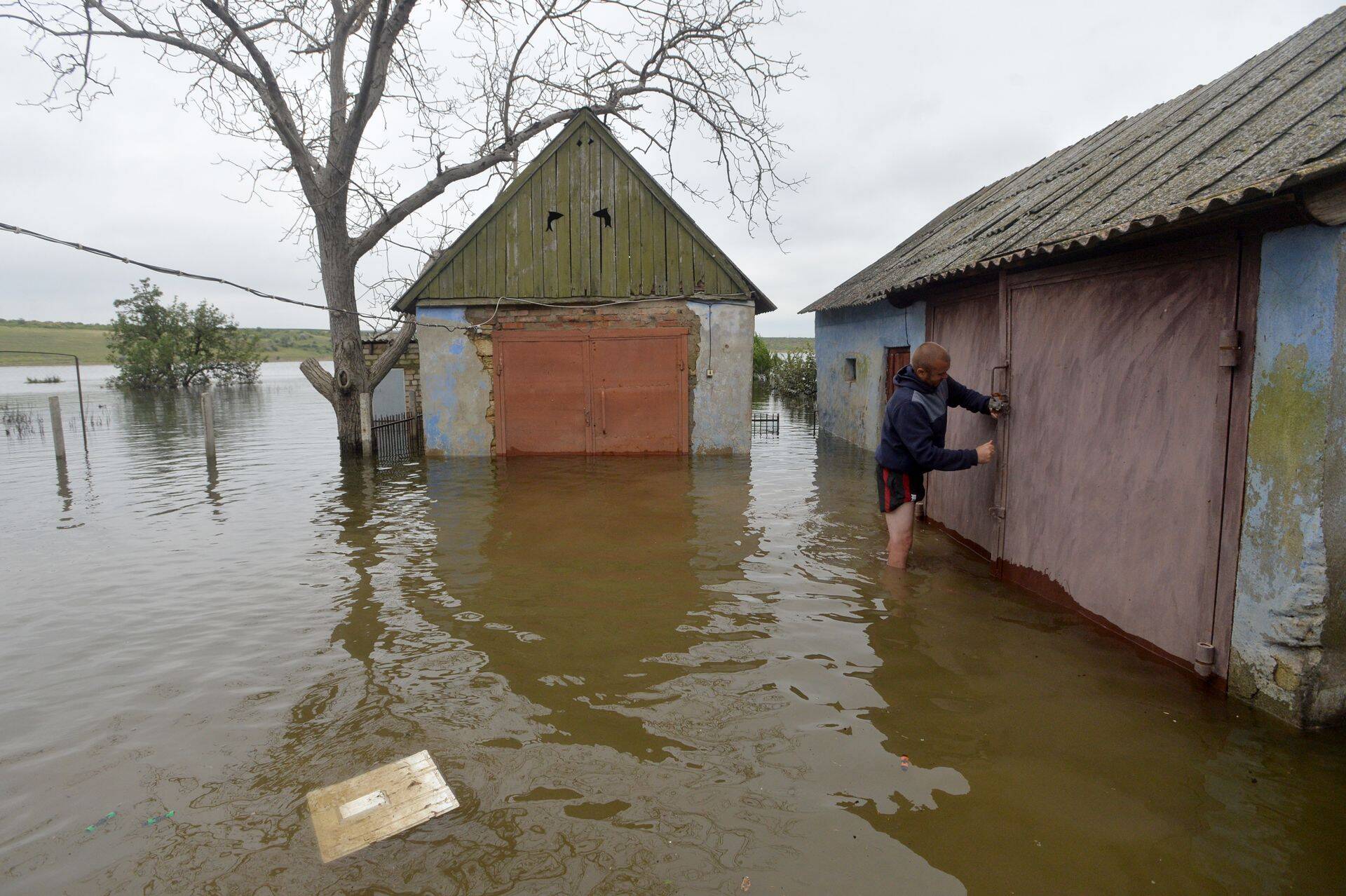 Затопленное село в Николаевской области Украины.