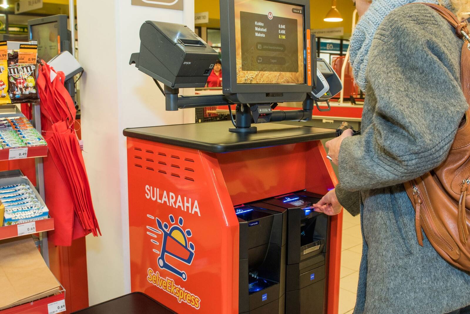 Sularaha maksesüsteem Selveri iseteeninduskassas