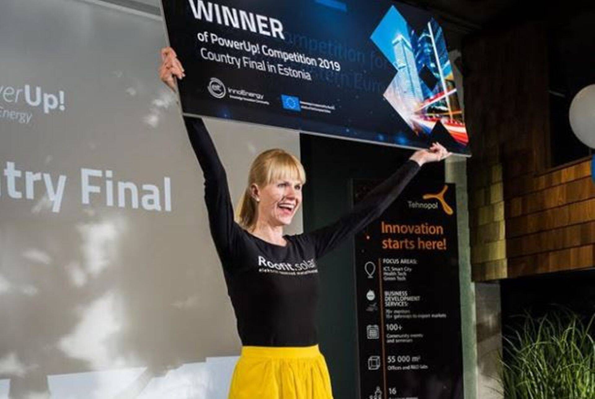 Idufirmade konkursi PowerUp! 2019 Eesti finaali võitja Helen Anijalg ettevõttest Roofit Solar.