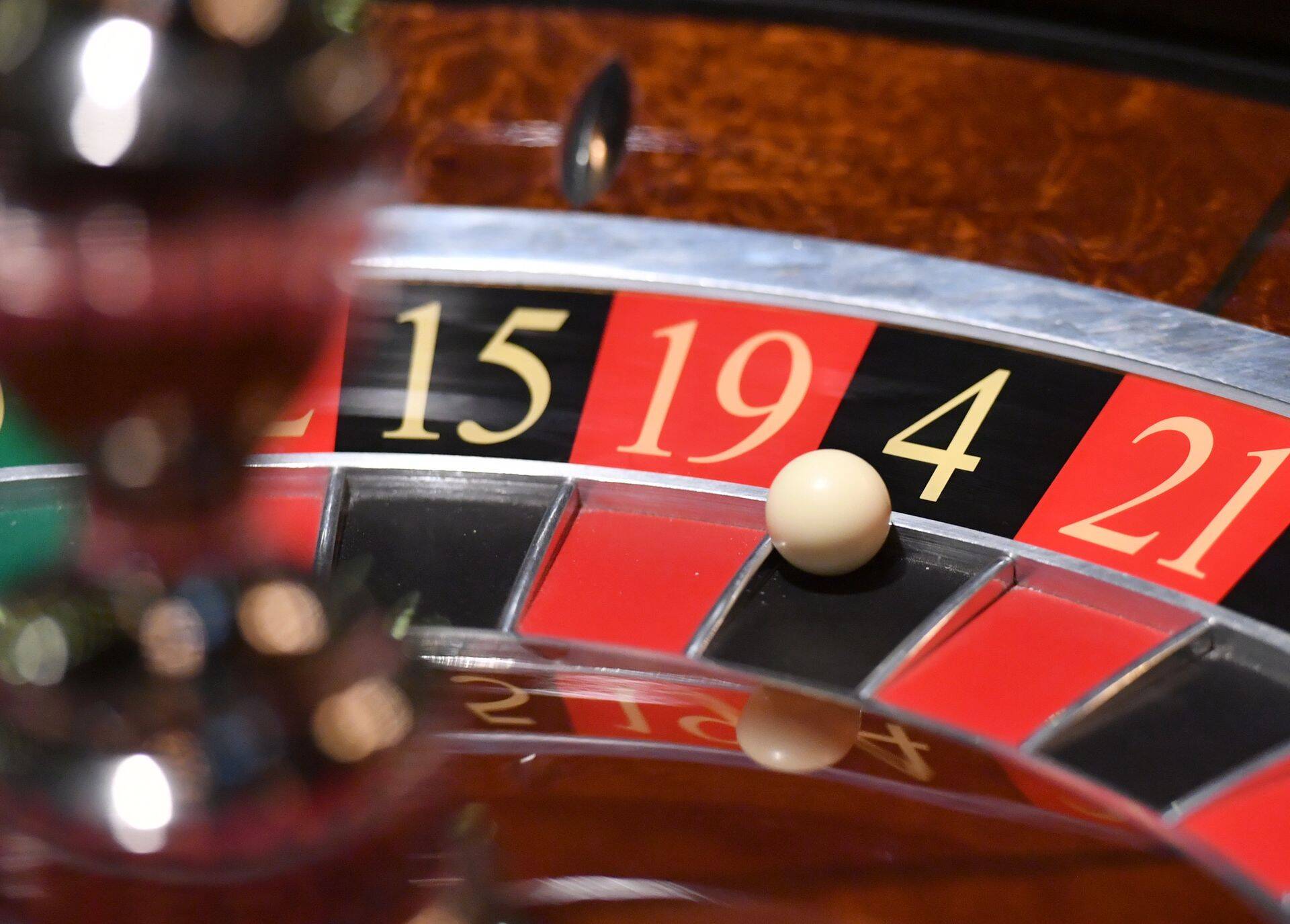 VITEBSK REGION, BELARUS - MARCH 3, 2018: A Roulette wheel at the M1 Casino Restaurant Hotel on the 456th kilometer of Moscow-Minsk Highway. Viktor Drachev/TASS