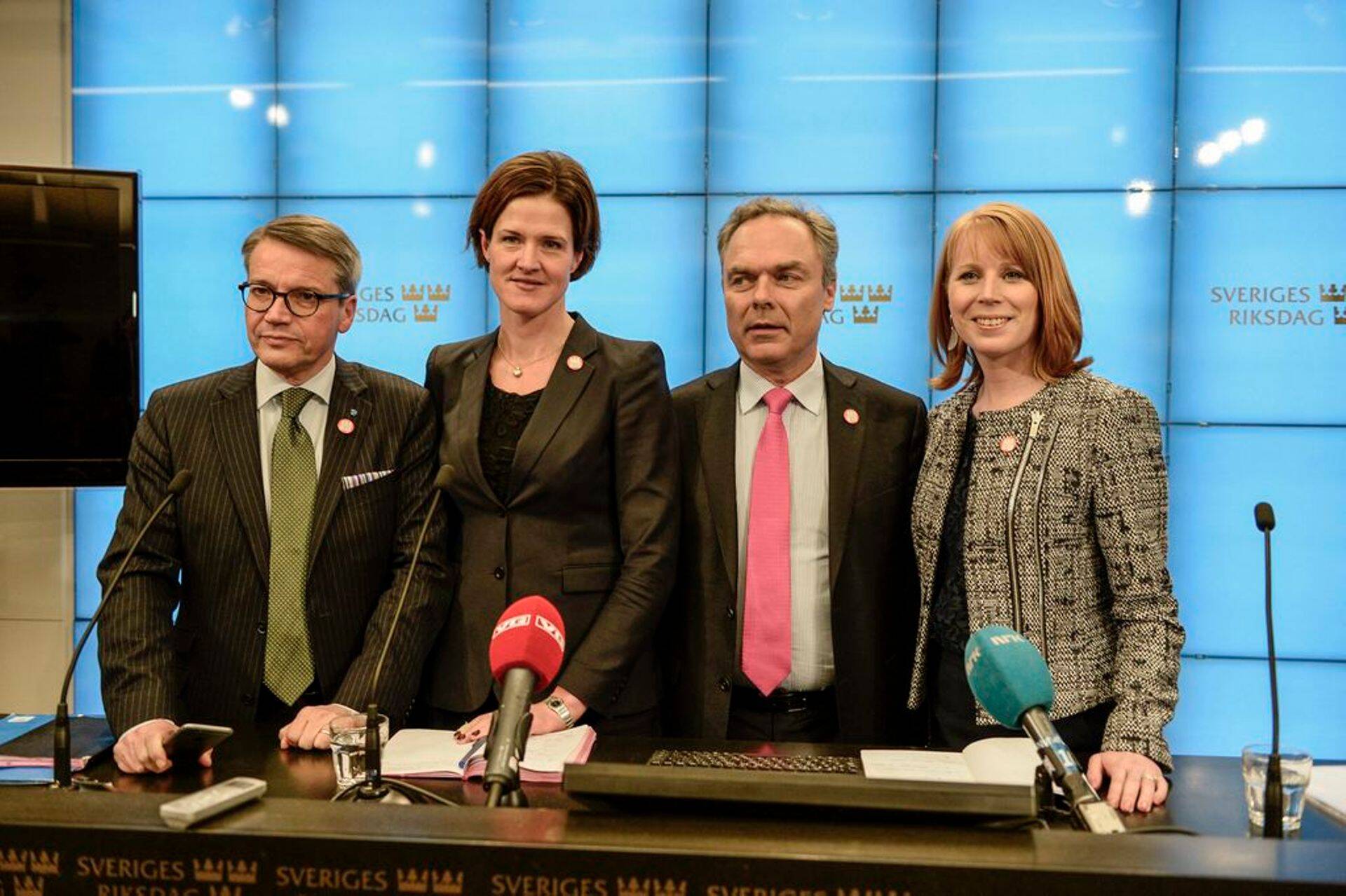 Rootsi paremleeri parteijuhid - vasakult esimene Göran Hägglund.