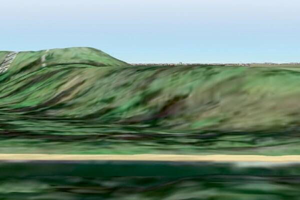 Linnus rajati kruusaseljandikule, mille kõrgus ulatub kohati peaaegu 14 meetrini. © Maa-amet