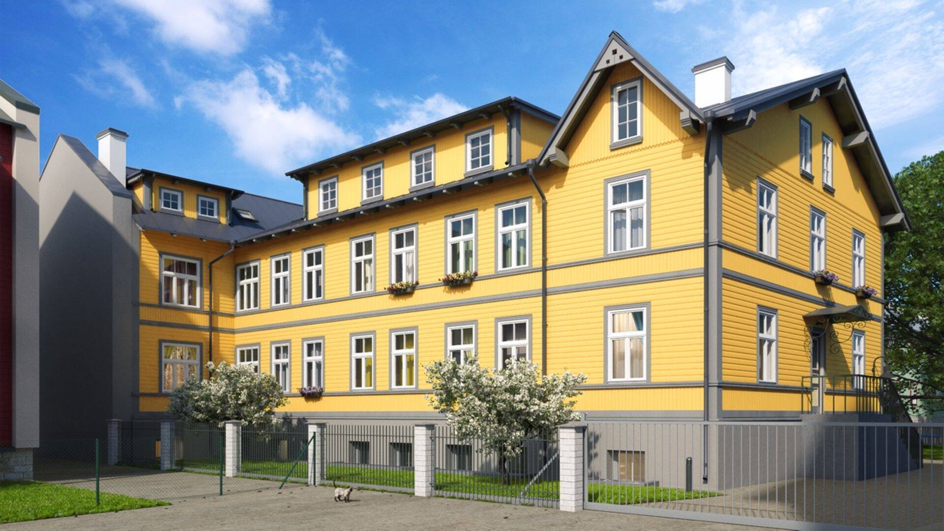 Juurdeveo 14 üürimaja hoovi poolt.