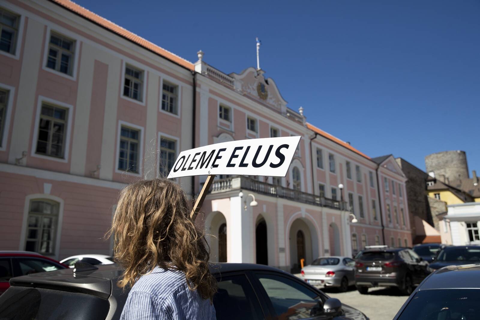 Meelavalduse riigikogu ees 2021. aastal, millega kutsuti saadikuid hääletama puidu põletamise ja SMI-andmete salastamise vastu.