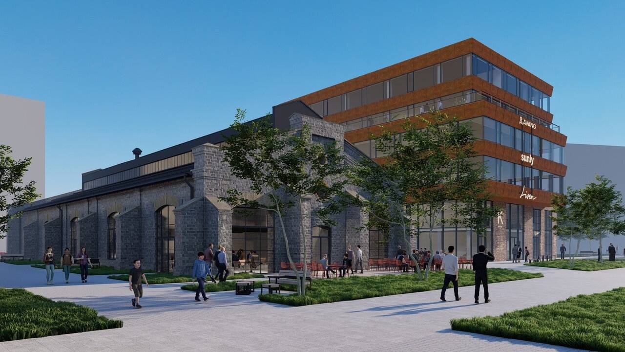 Arendaja lubab G-hoone üleni väljaüürinud kahe üürniku nimed avaldada 2025. aasta kevadel (Visuaal: Peeter Pere Arhitektid ning maastikuarhitektuuri VÄLI arhitektid).