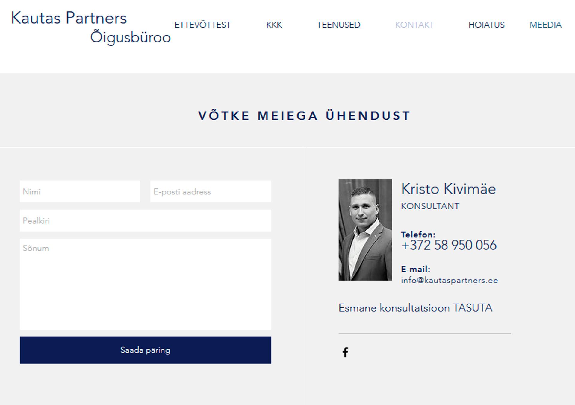 Veel hiljuti toimis koduleht kautaspartners.ee, kus figureeris Kristo Kivimäe oma foto ja kontaktandmetega, kuid nüüdseks on leht suletud.