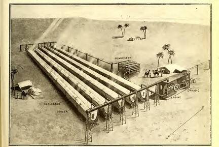 Shumani päikesemootor 1916. aasta märtsikuu Hugo Gernsbacki väljaande “The Electrical Experimenter” kaanel.