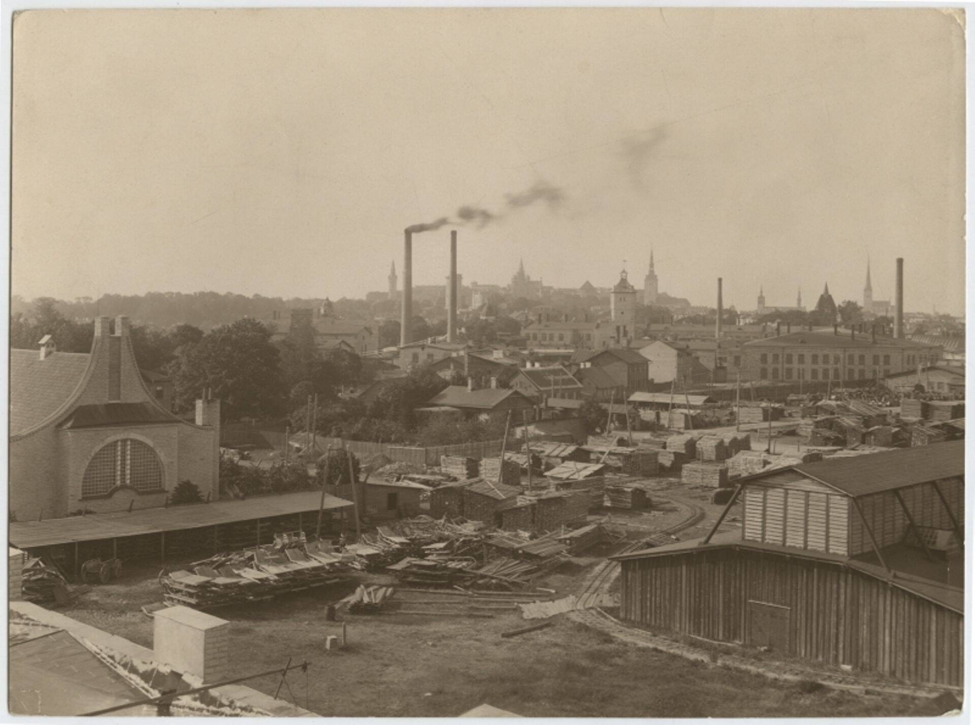 Общий вид фанерной и мебельной фабрики Лютеров