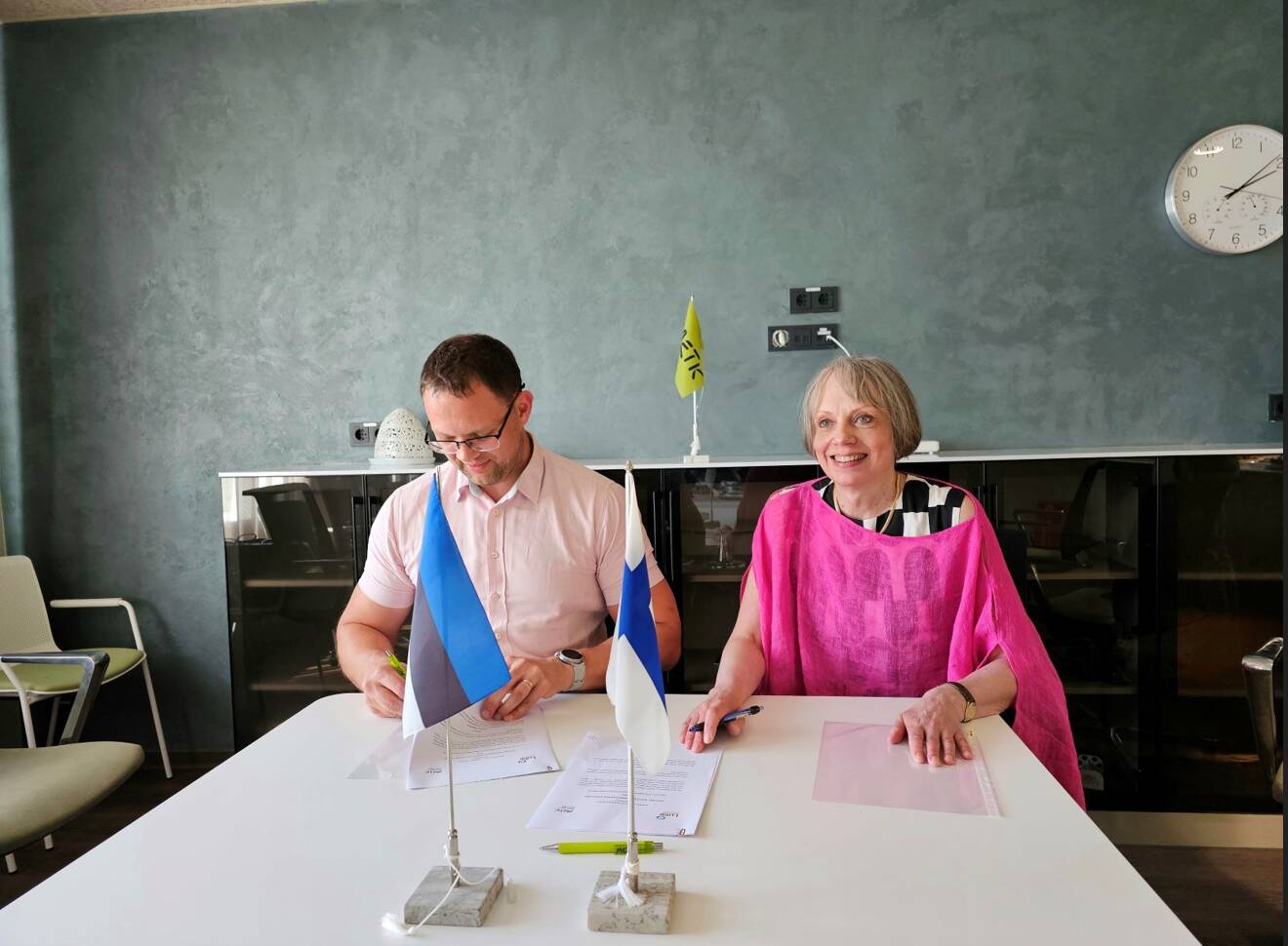 Andre Veskioja, METKi direktor ning Johanna Buchert, LUKE president ja juhatuse esimees.