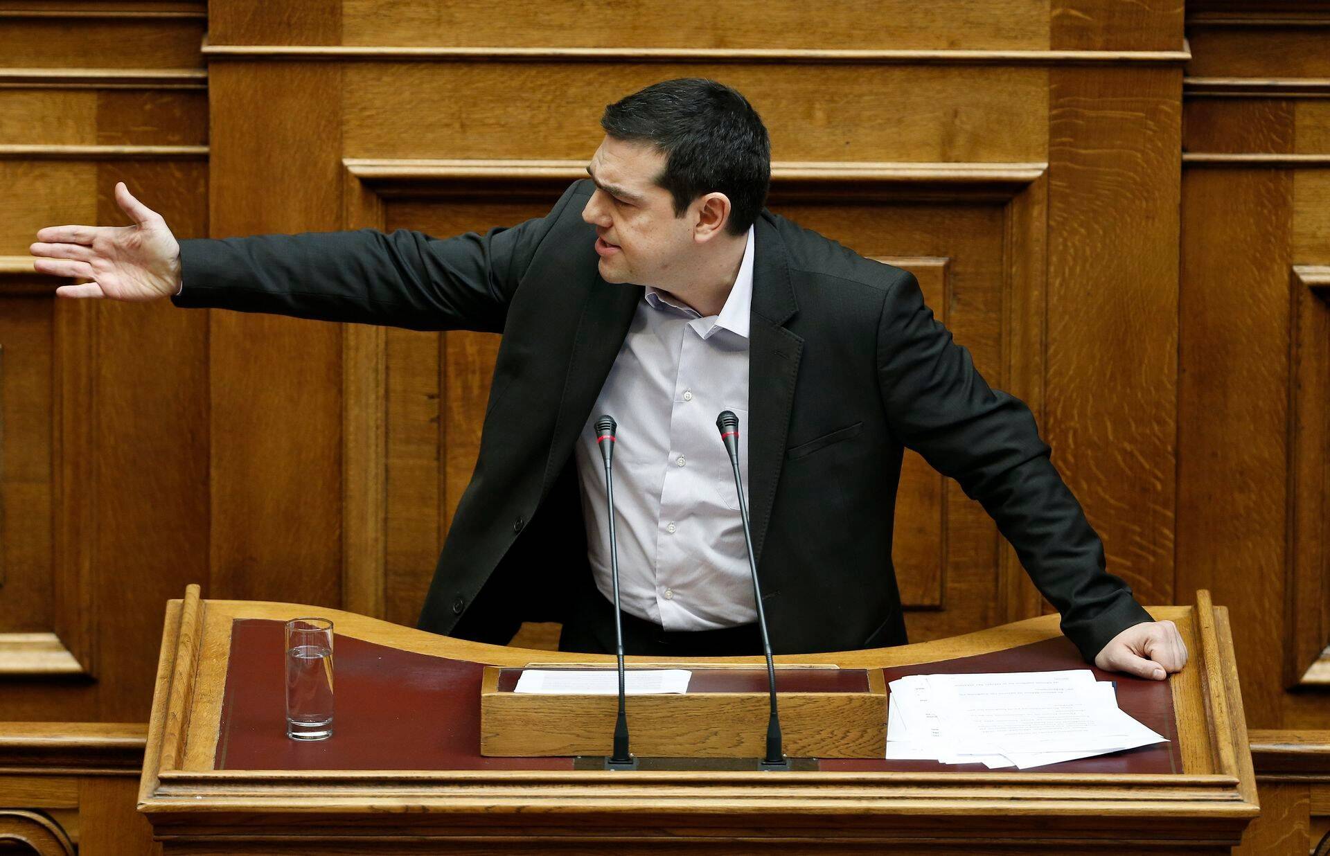 Kreeka peaminister Alexis Tsipras Kreeka parlamendis