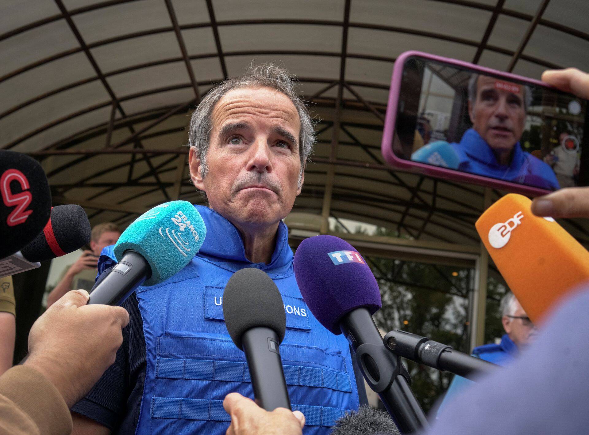 Глава МАГАТЭ Рафаэль Гросси в Запорожье.