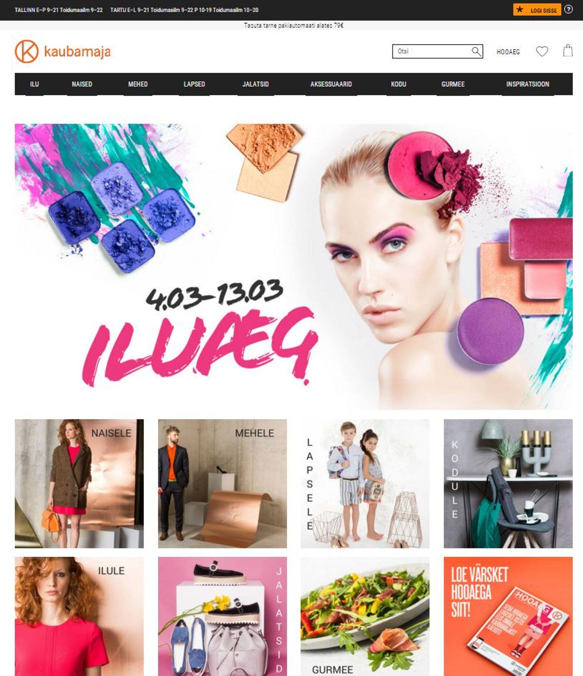 Kaubamaja e-poe avavaade