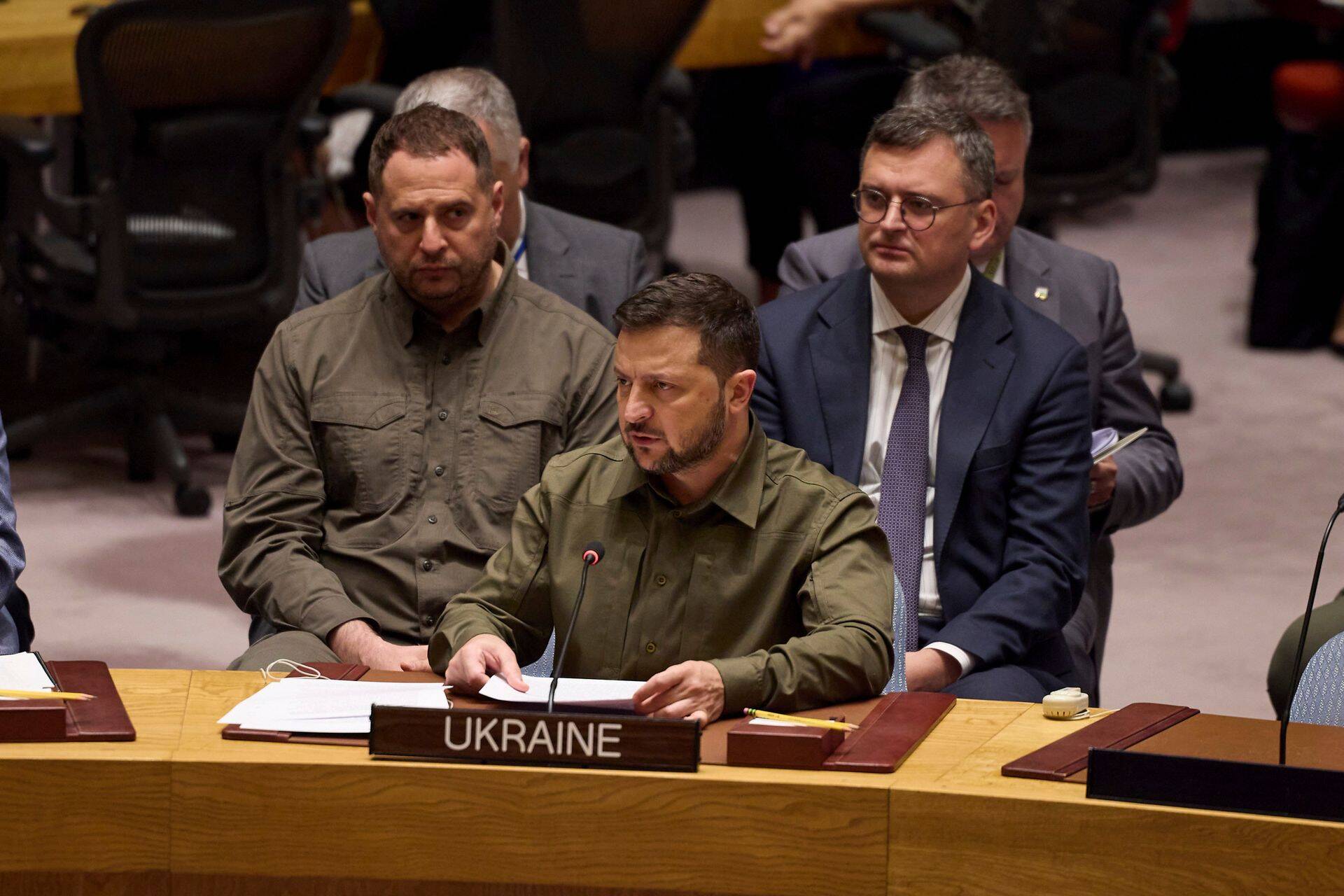 Ukraina president Volodõmõr Zelenskõi ÜRO peaassambleel.