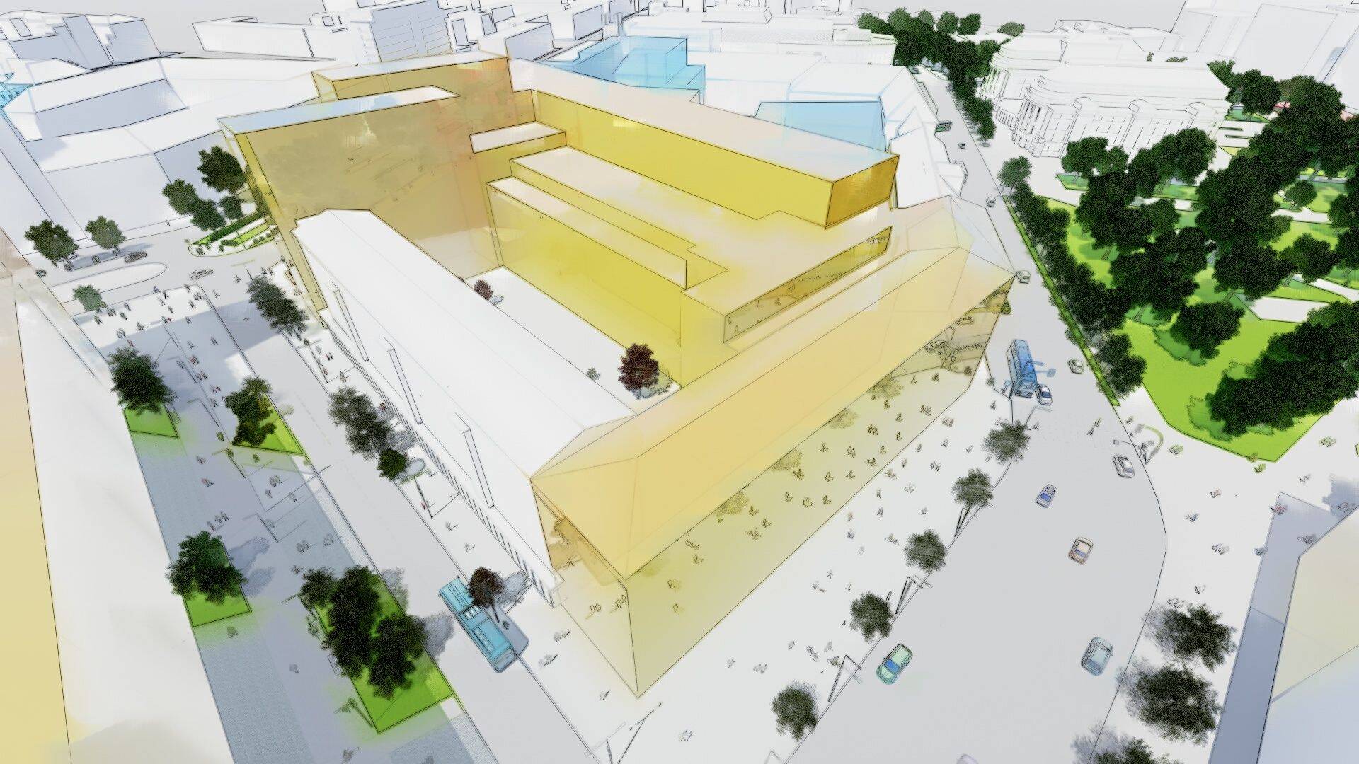 Estonia puiestee linnulennult,