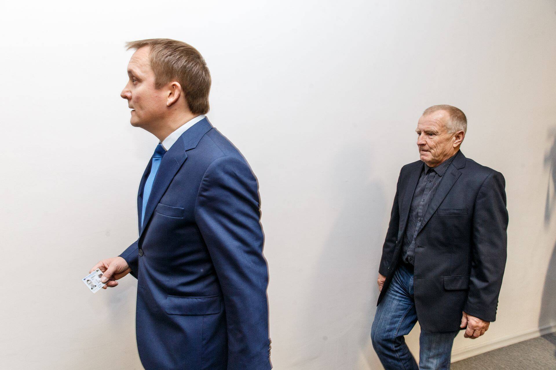 Rain Rosimannus ja Väino Pentus 2015.a sügisel Harju maakohtus Autorollo kohtuistungil