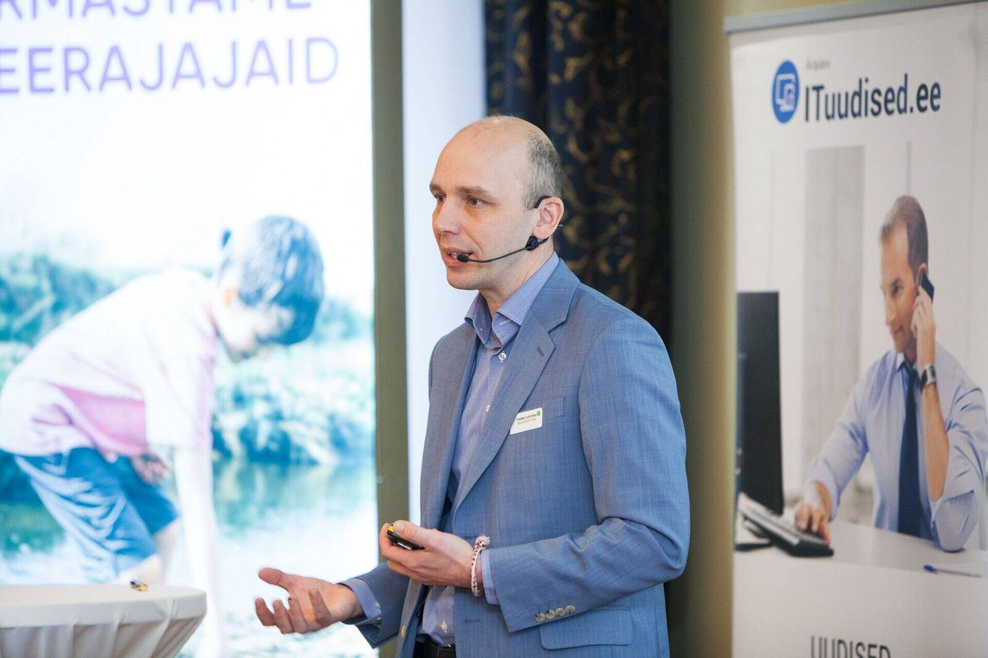 Eesti ärikliendi valdkonna juht Tarmo Kärsna esinemas Pilvekonverentsil 2017