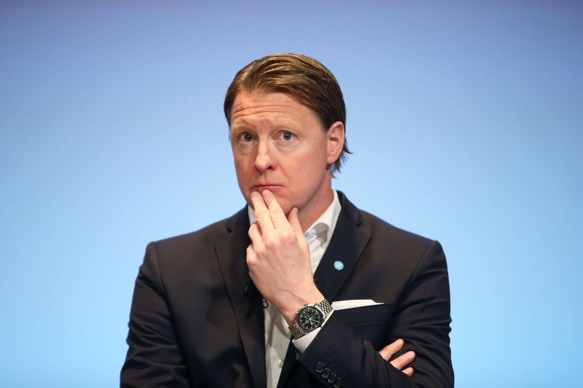 Ericssoni nüüd juba endine juht eelmise aasta tulemusi tutvustaval pressikonverentsil.