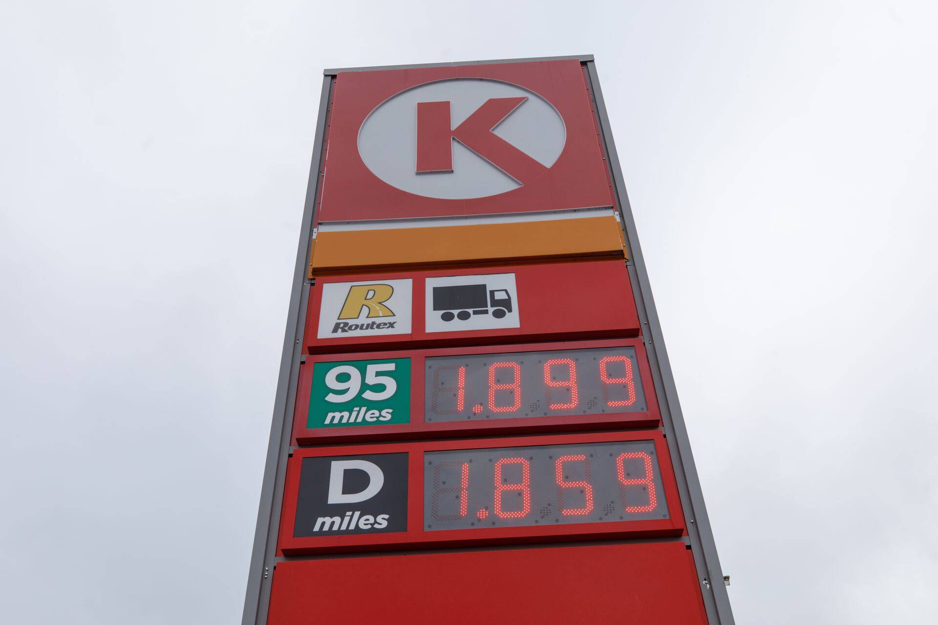 Eesti suurima kütusemüüja Circle K tankla hinnatulp. Pilt on illustreeriv.