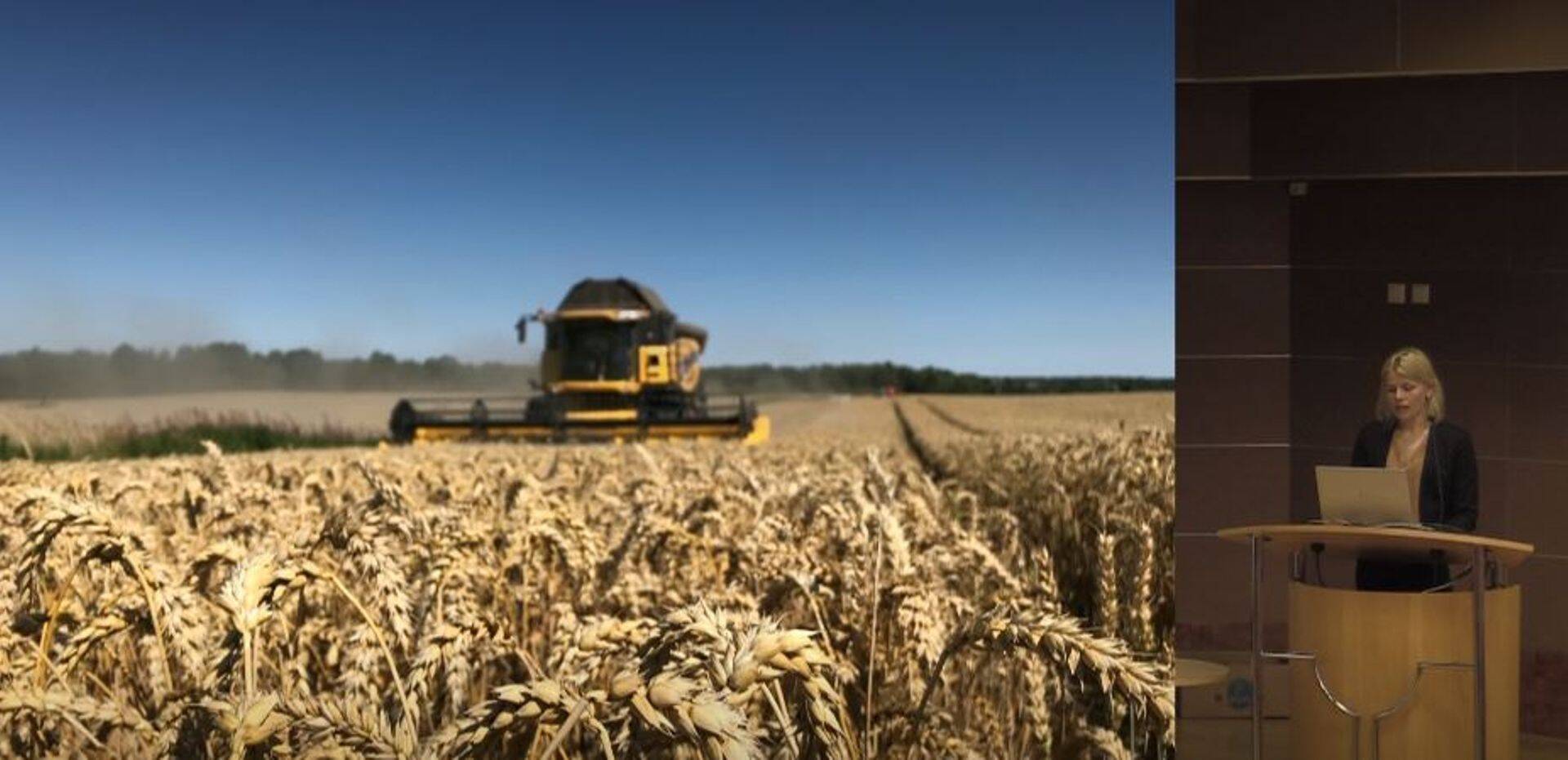 Eva Tuusis ettekannet tegamas konverentsil "Agronoomia 2020".