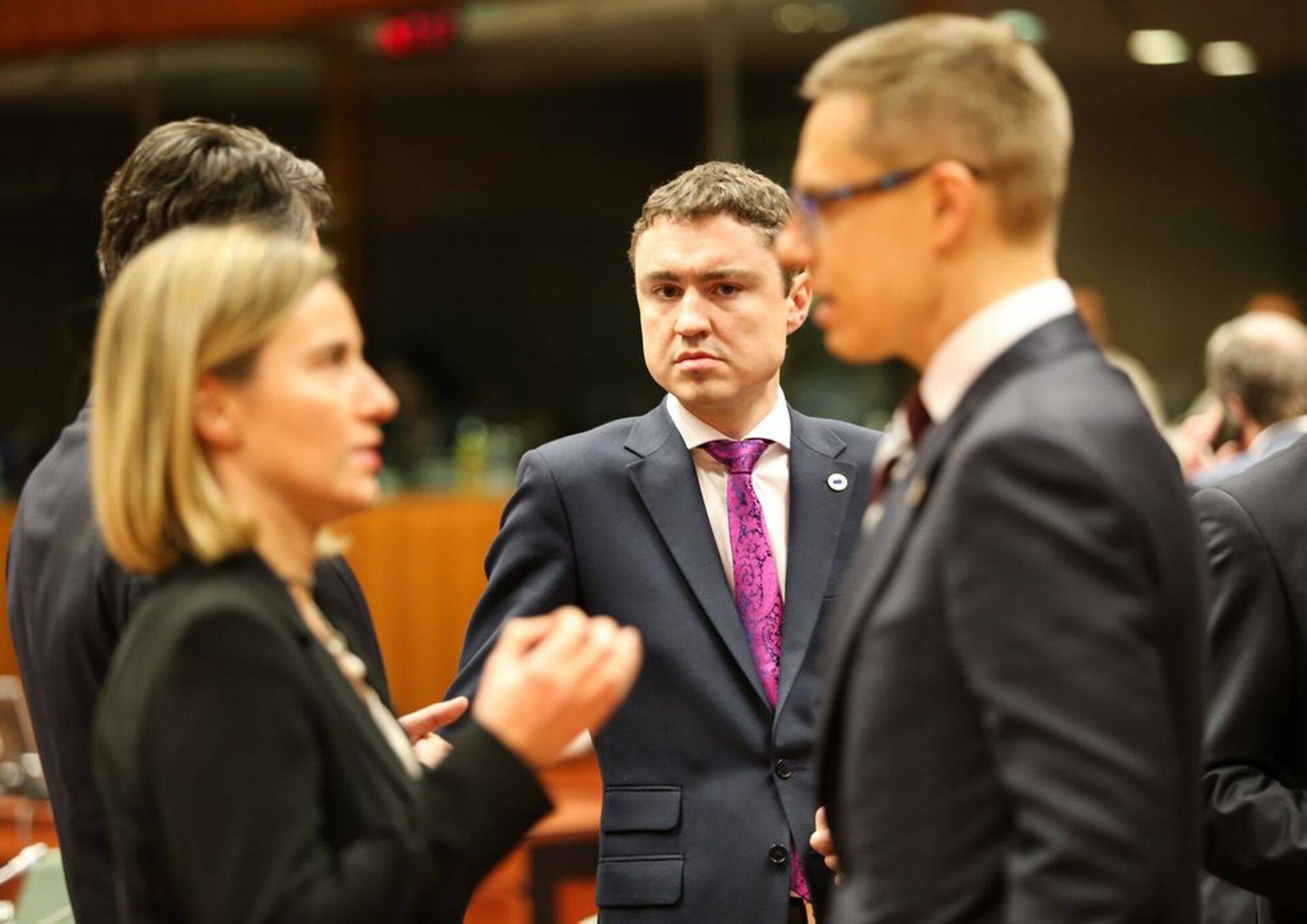 Премьер-министр Эстонии Таави Рыйвас  на встрече в Брюсселе