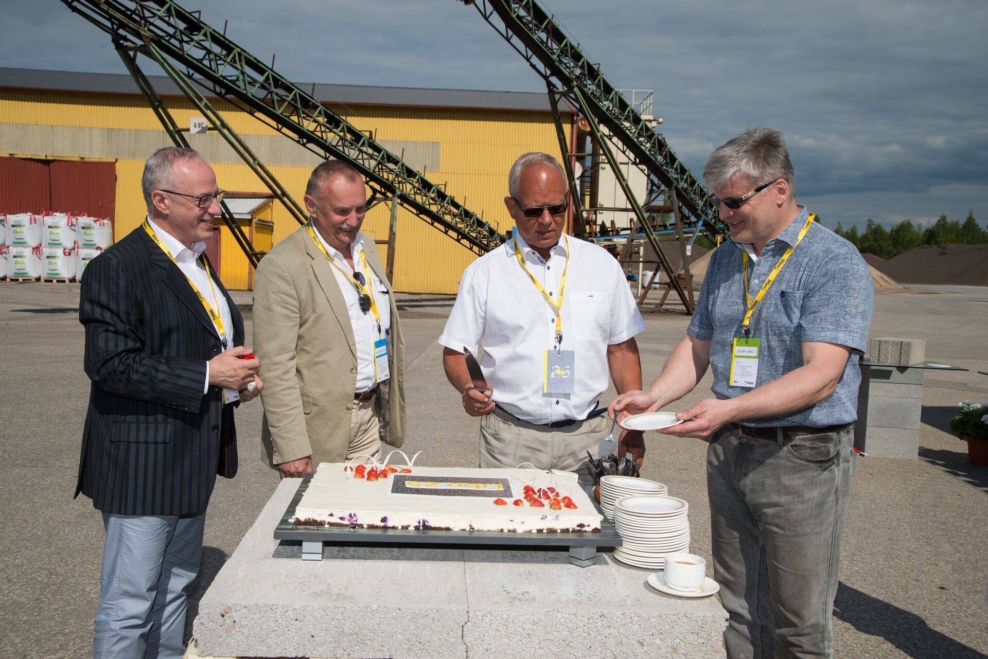 Tehase asutajad (vasakult) Jüri Rass, Hillar Joon, Eero Rändma ja Eero Kotli.