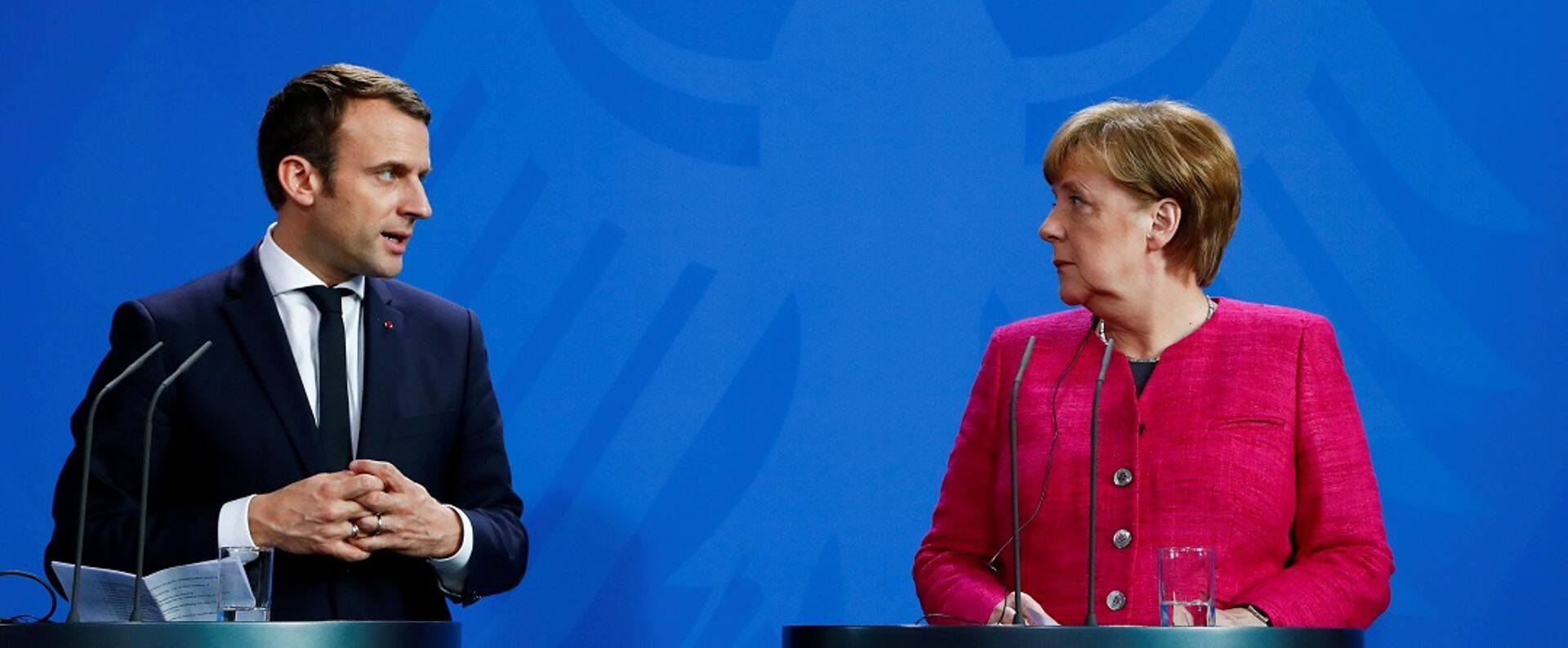 Prantsusmaa president Emmanuel Macron ja Saksamaa kantsler Angela Merkel