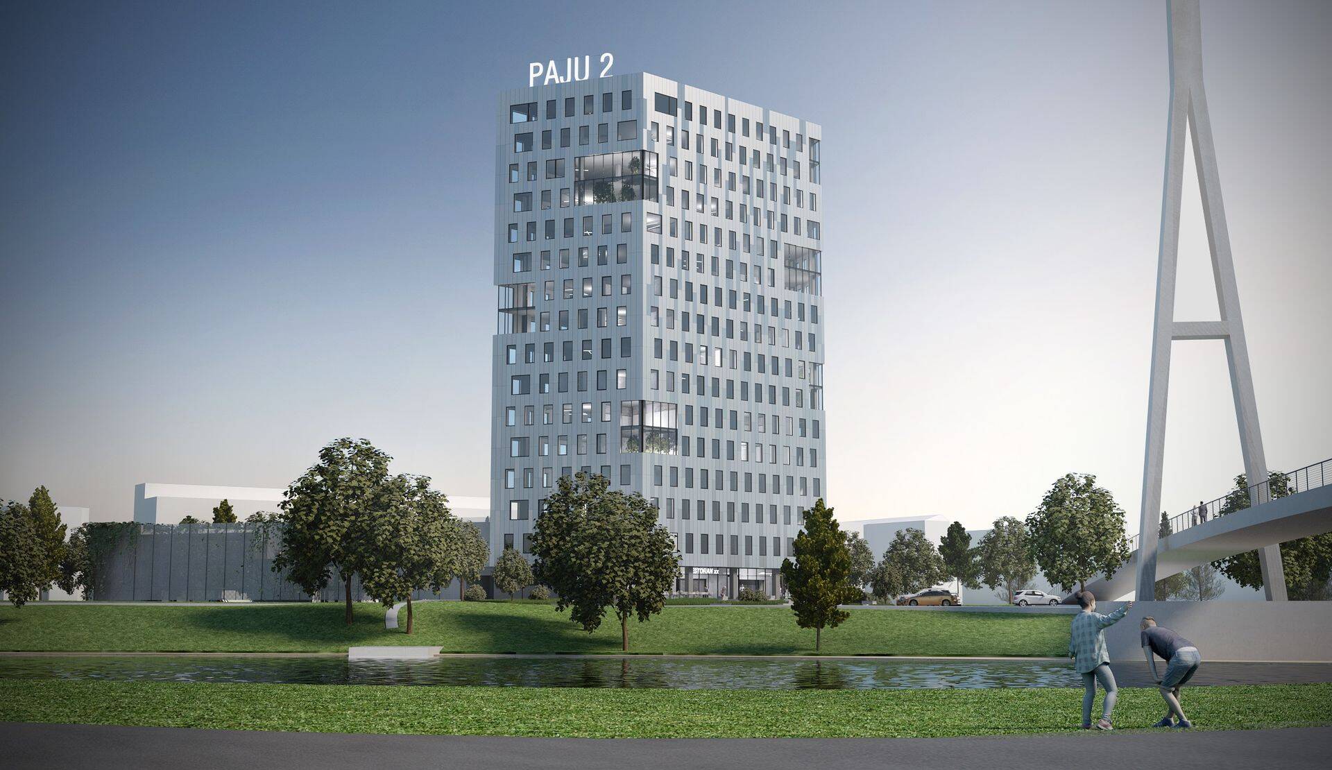 Tartus tuleb uus büroohoone Paju tänavale jalakäijate silla lähedale.
