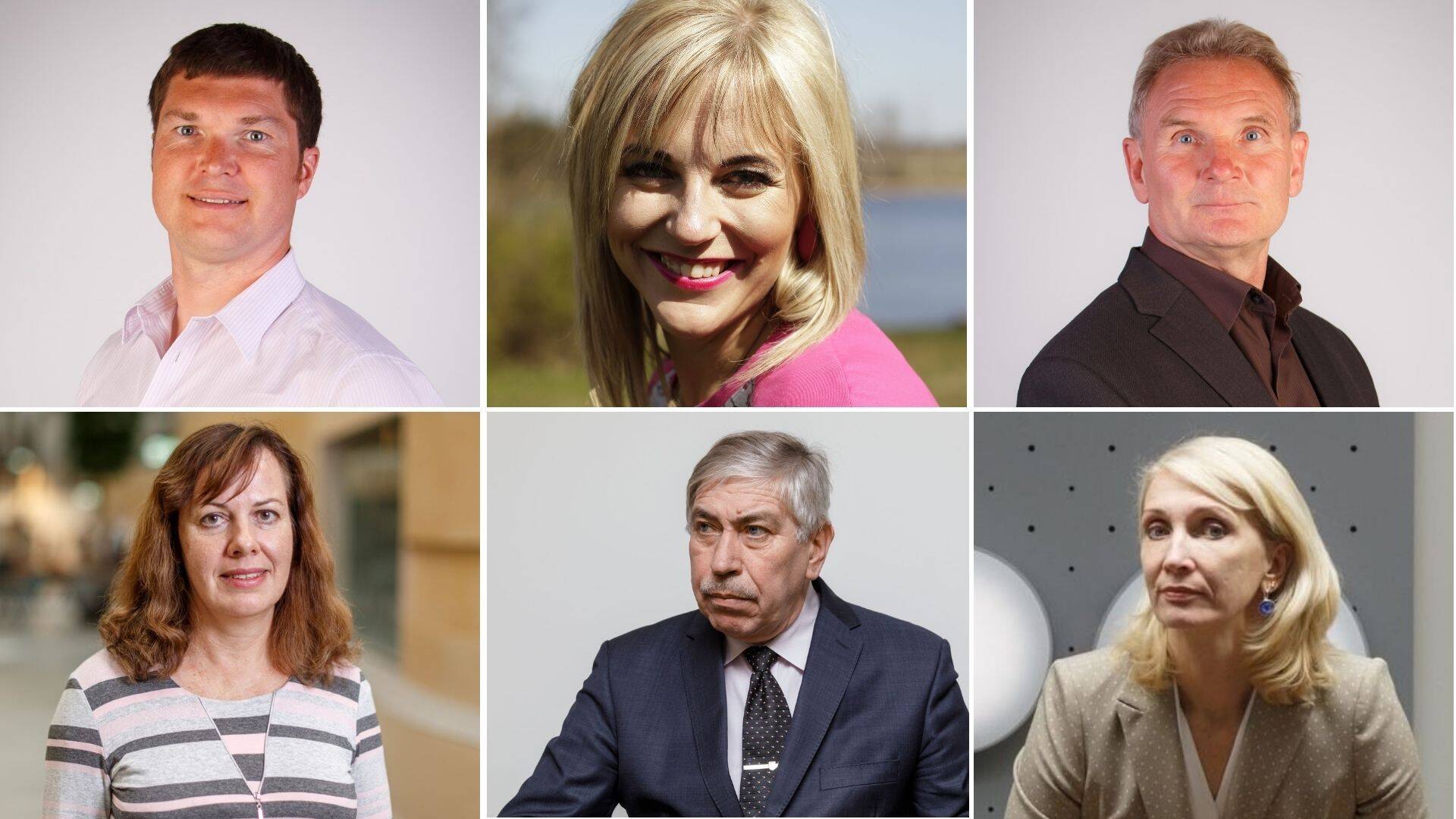 Juhtimislabori esinejad. Vasakult ülevalt Jakob Saks, Kati Tikenberg ja Kaupo Saue; vasakult alt Liina Leiten, Meelis Virkebau ja Virve Jõgeva