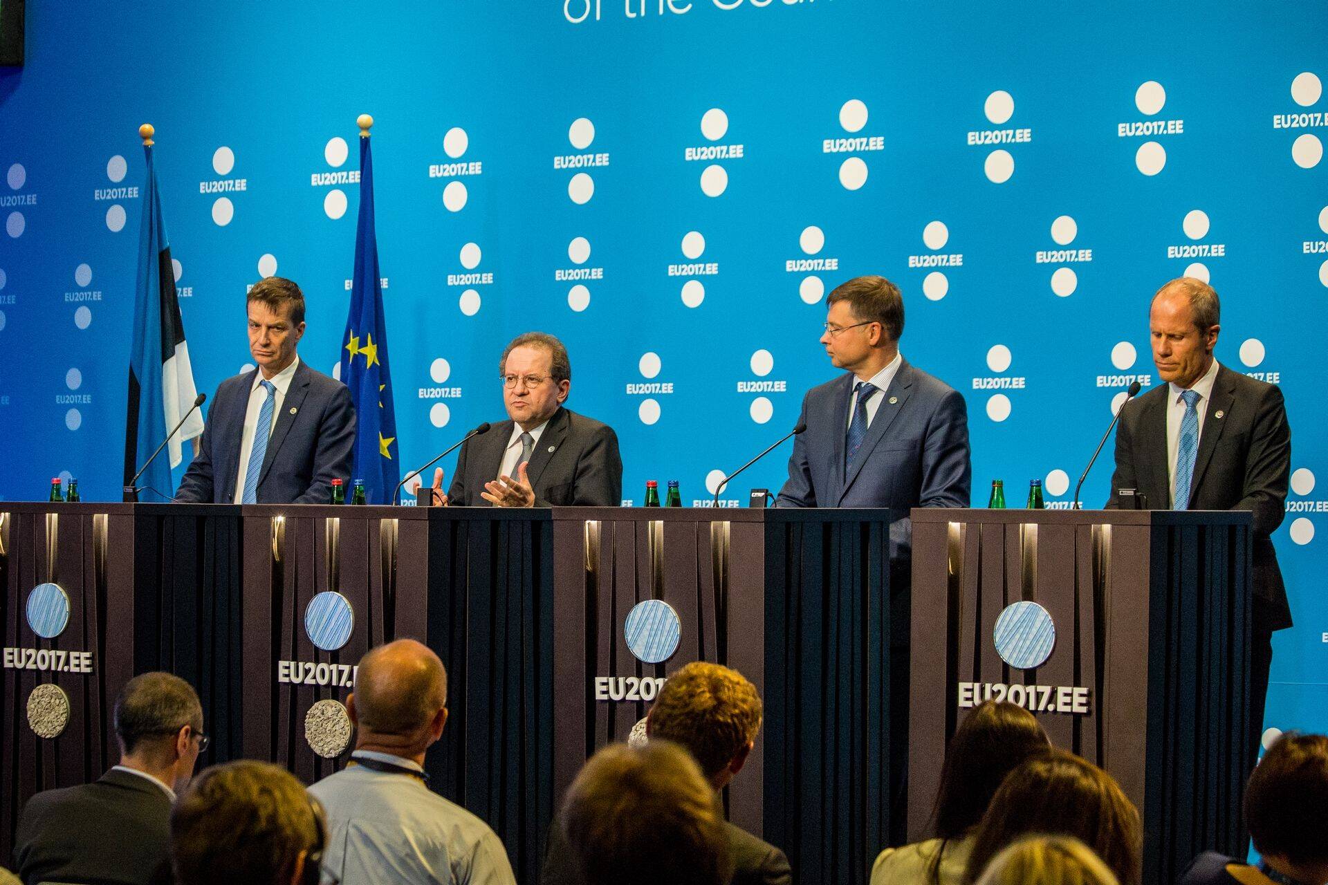 Ardo Hansson, Vitor Constancio, Valdis Dombrovskis, Toomas Tõniste.
