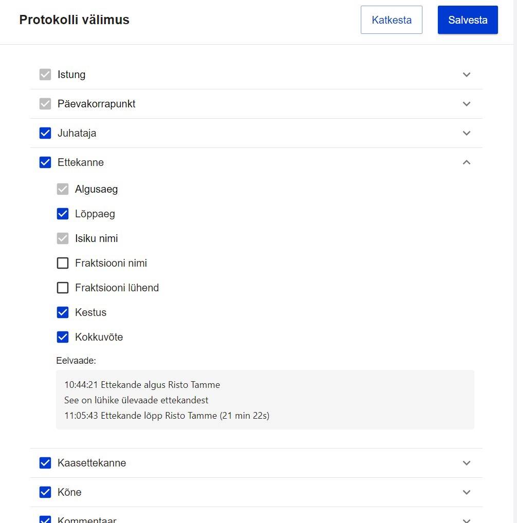 Protokolli kujundamise vaade