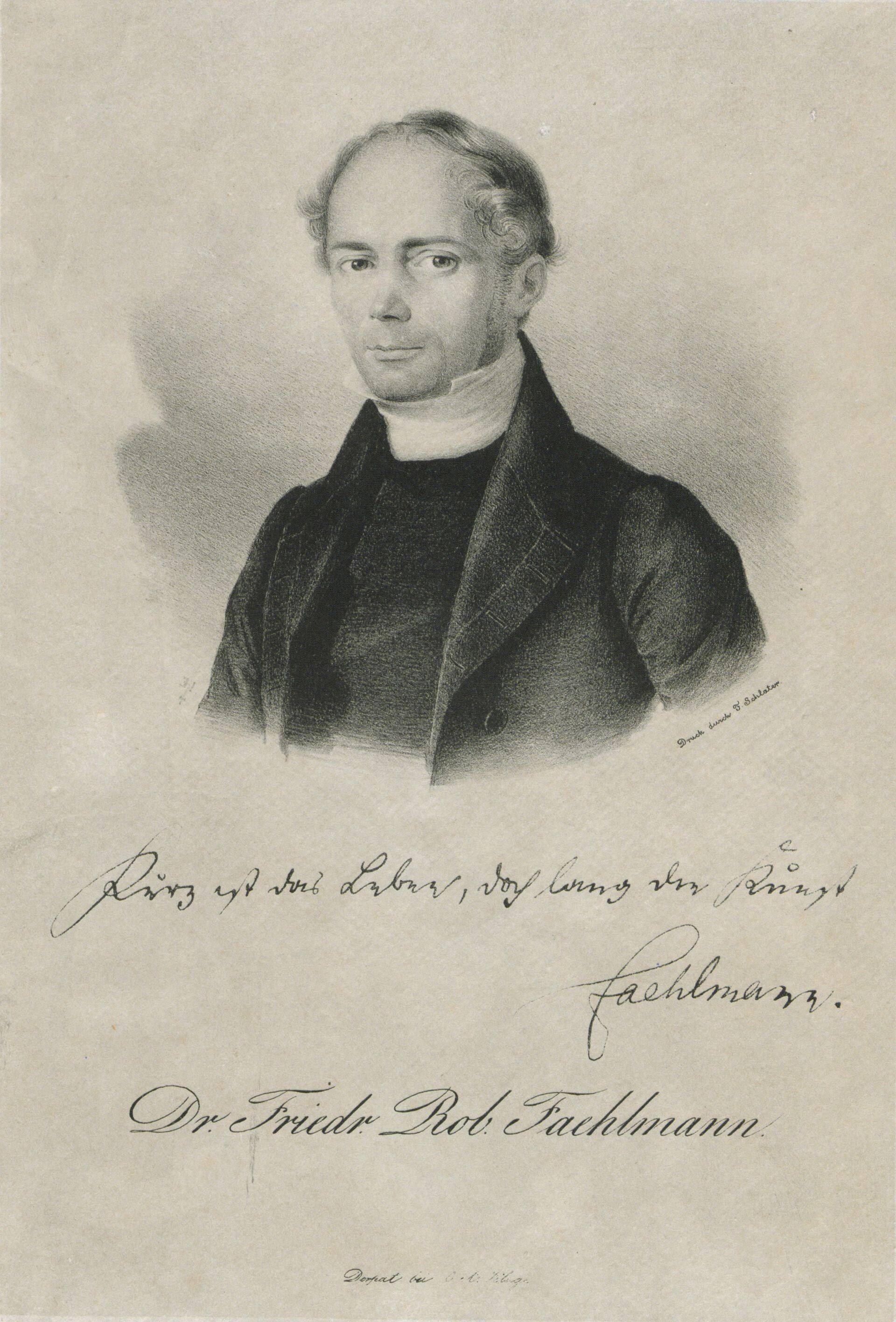 Eduard Hau joonistus Friedrich Robert Faehlmannist.