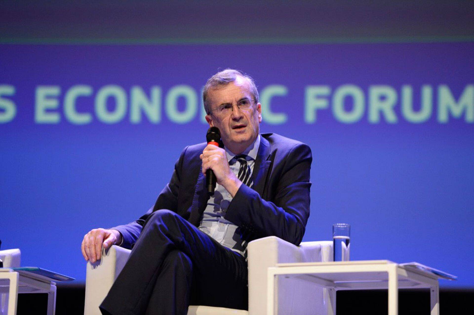 Prantsusmaa keskpanga juht Francois Villeroy de Galhau Brüsseli majandusfoorumil